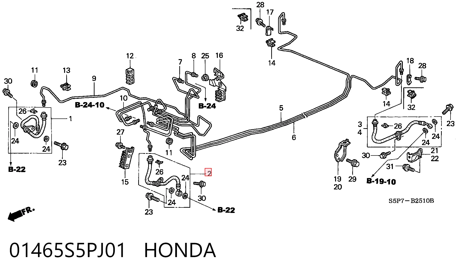Latiguillos de freno delantero para Honda Civic EM