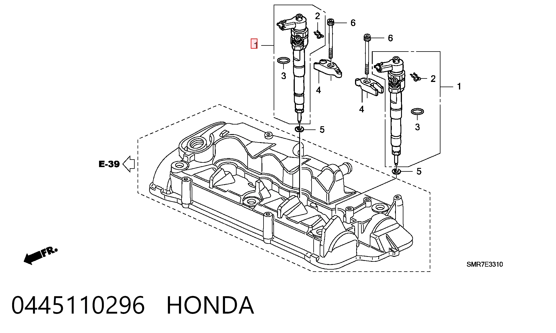 0445110296 Honda Inyector de combustible