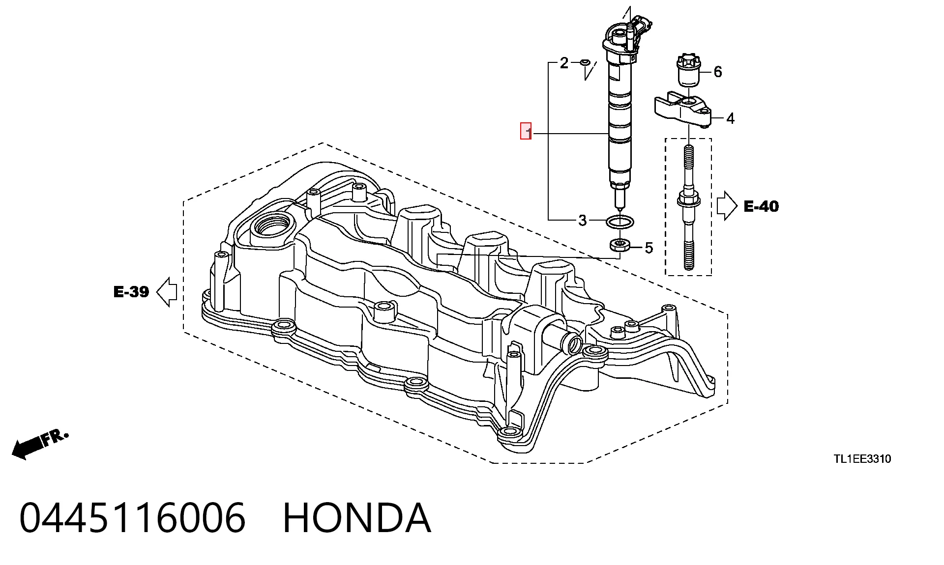 Inyector de combustible para Honda CR-V IV RM