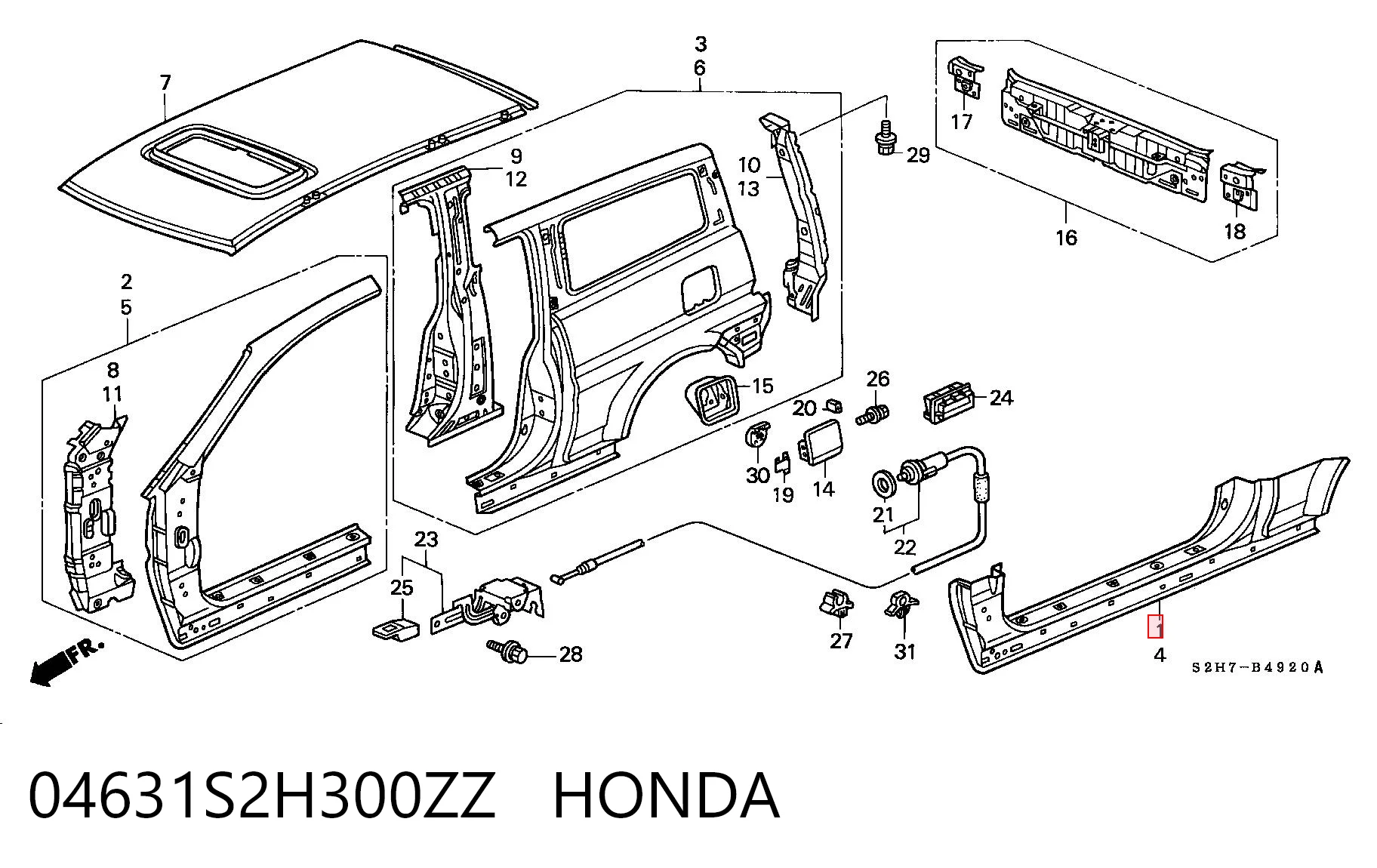 Comprar Umbral exterior derecho Honda HR-V  GH a bajo precio