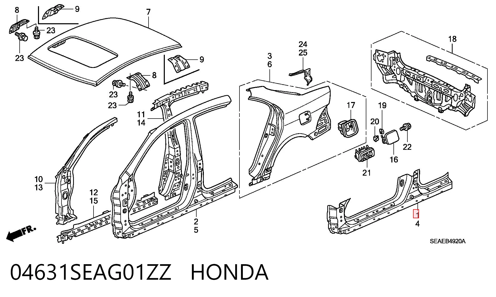 Comprar Umbral exterior derecho Honda Accord VII CL, CM a bajo precio