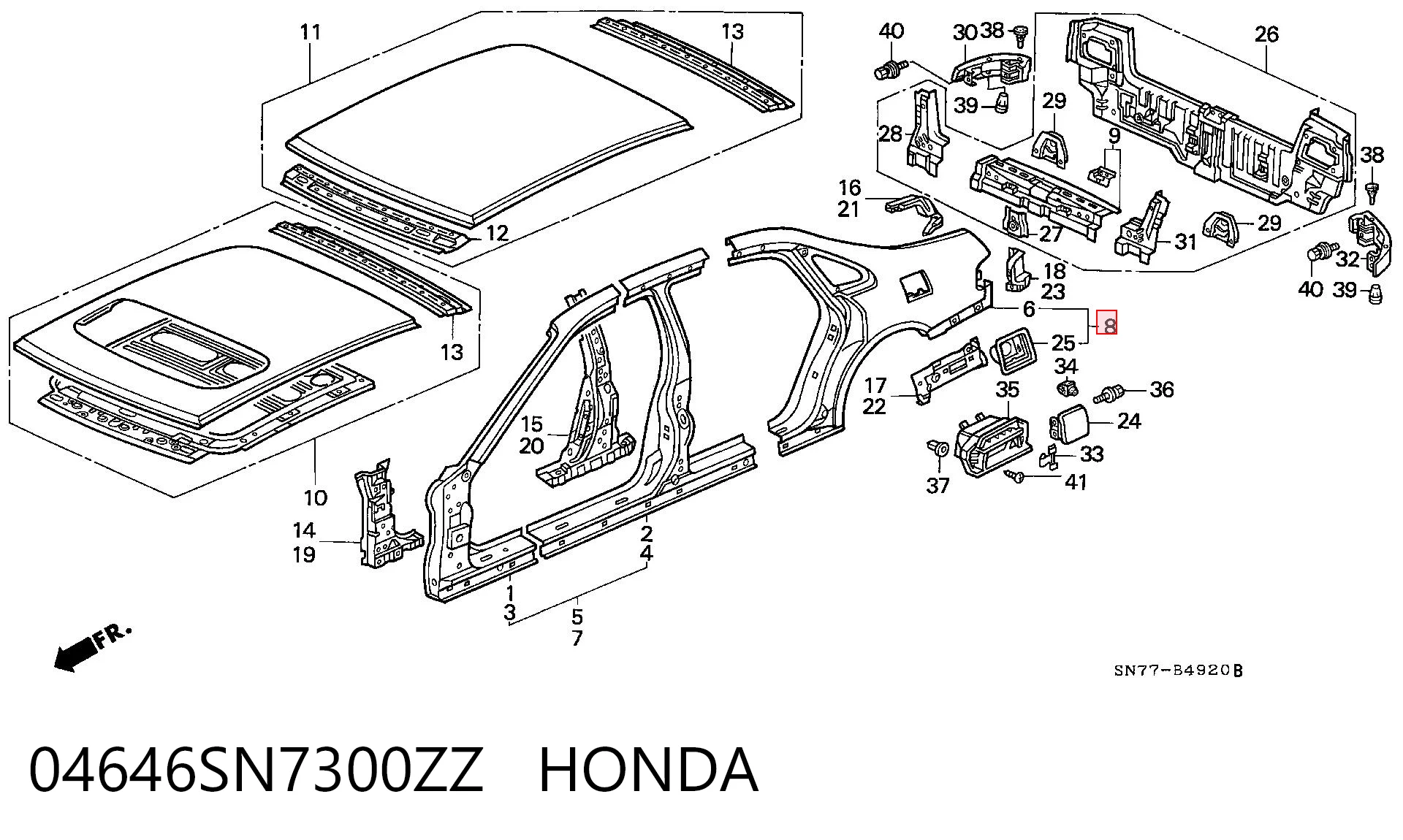 Aleta trasera izquierda para Honda Accord CC7