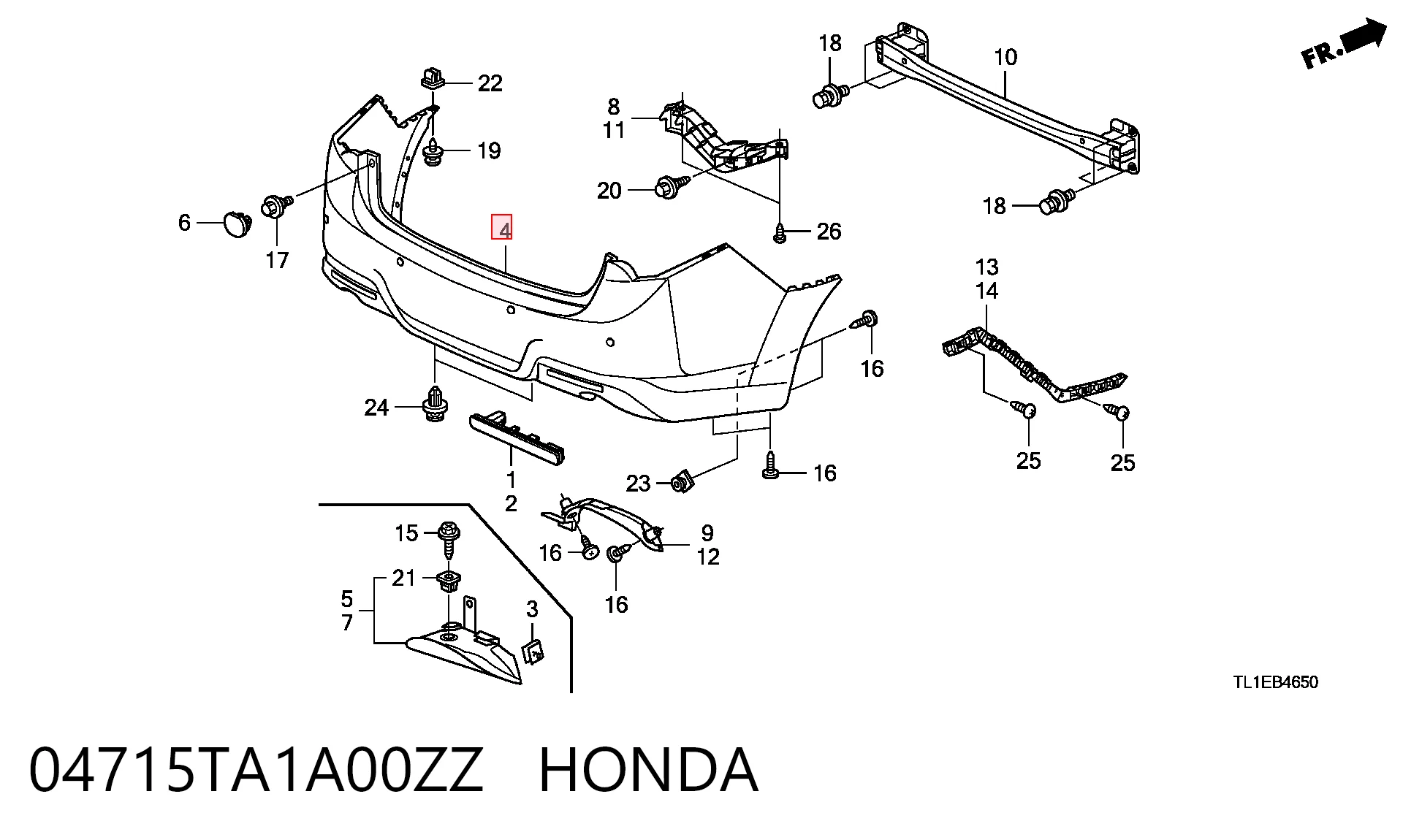 Comprar Parachoques trasero Honda Accord VIII CU a bajo precio