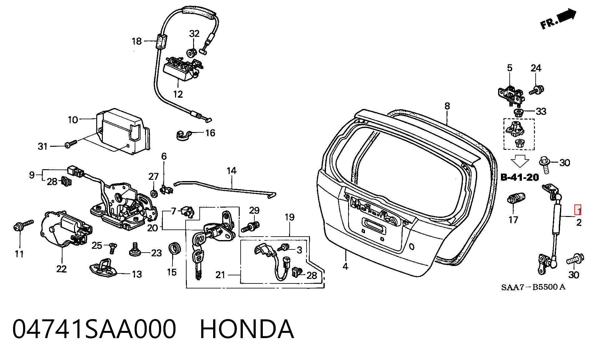Comprar Amortiguador de la tapa del maletero Honda Jazz  GD, GE a bajo precio