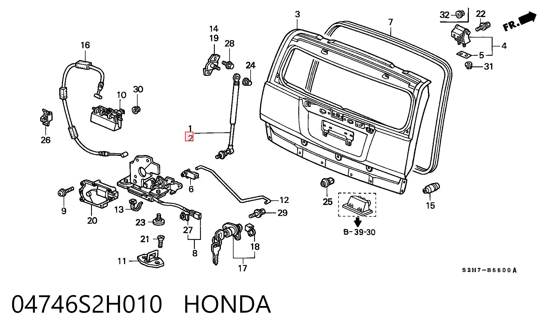  Amortiguador maletero Honda HR-V 