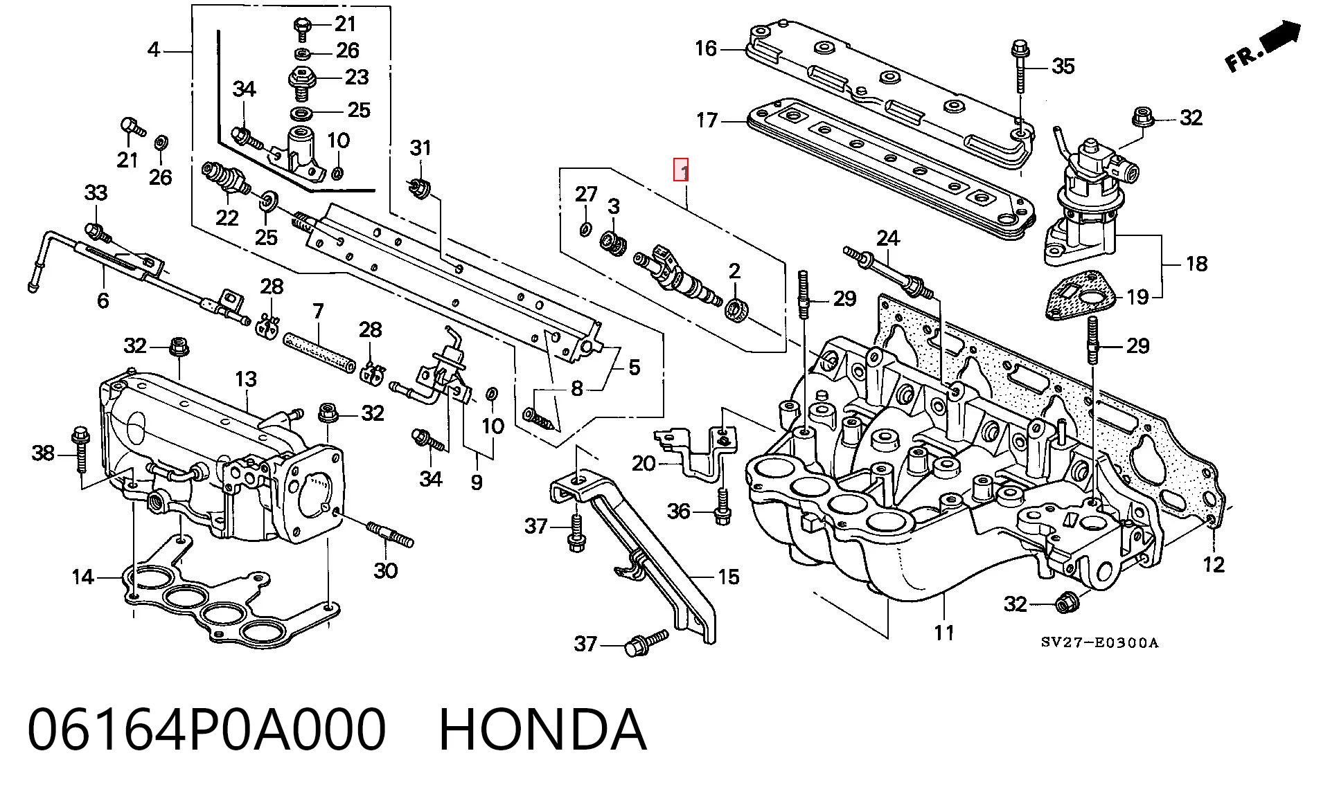 Inyector de combustible para Honda Accord V CC7