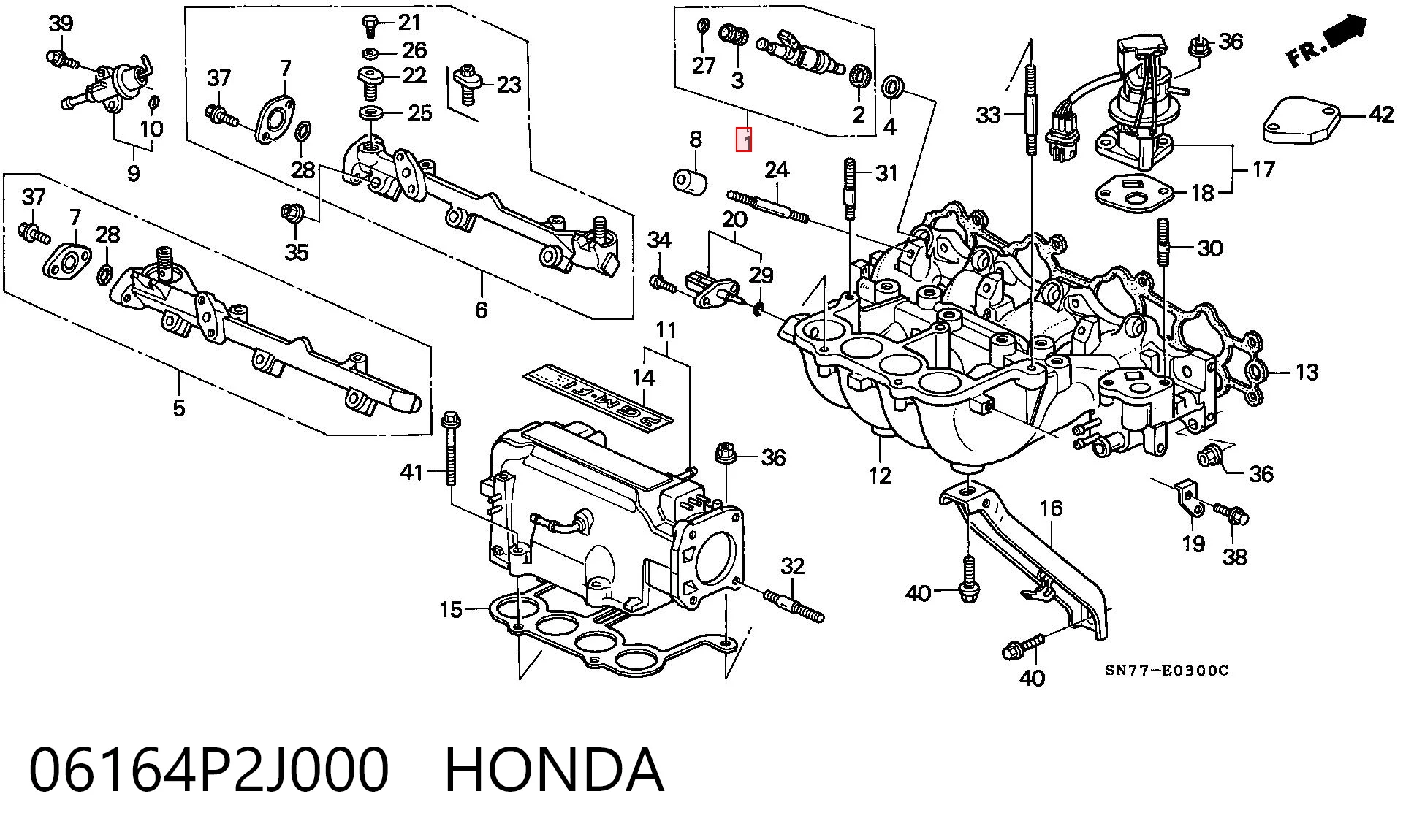 06164P2J000 Honda Inyector de combustible