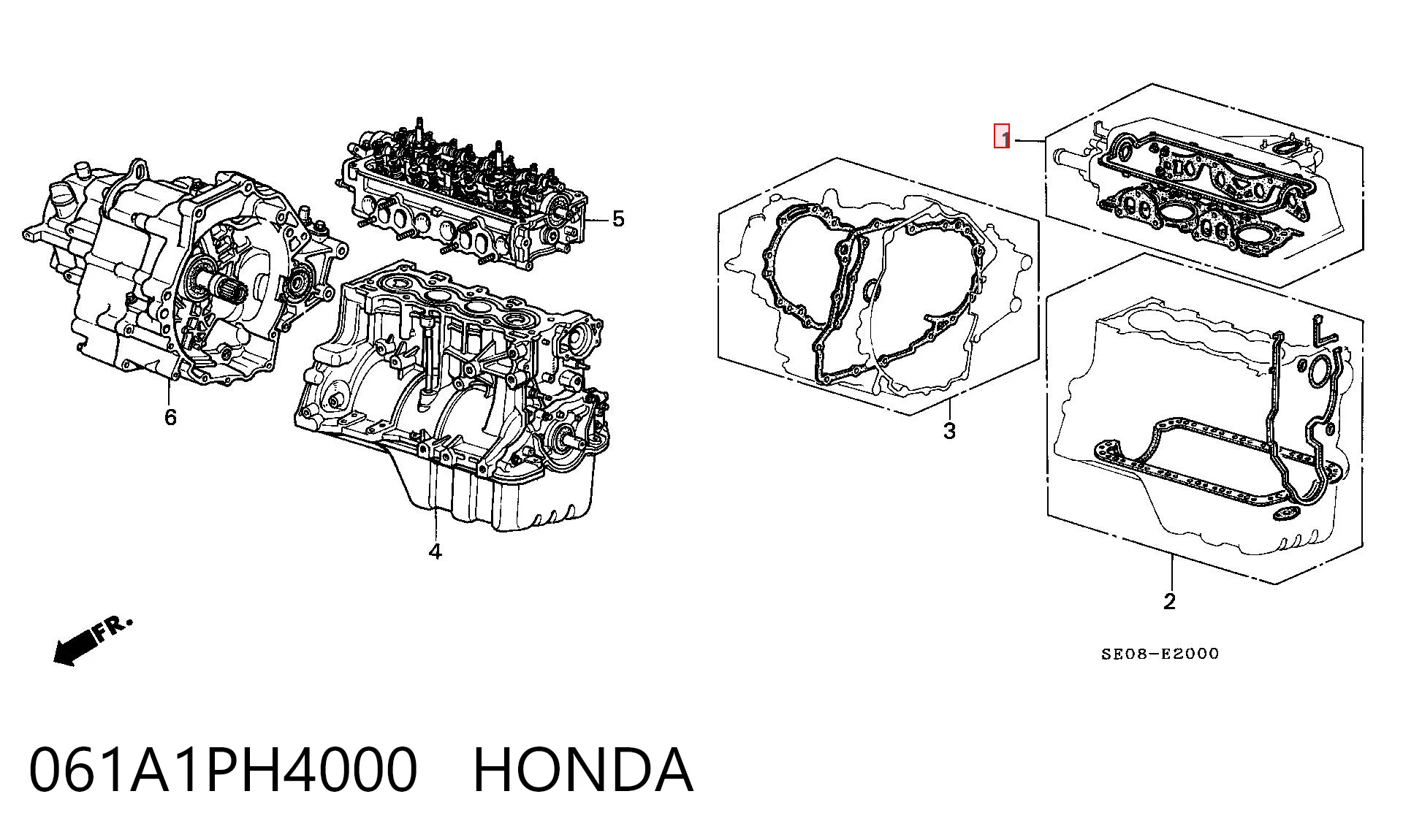 Juego de juntas superiores de motor 061A1PH4000 HONDA