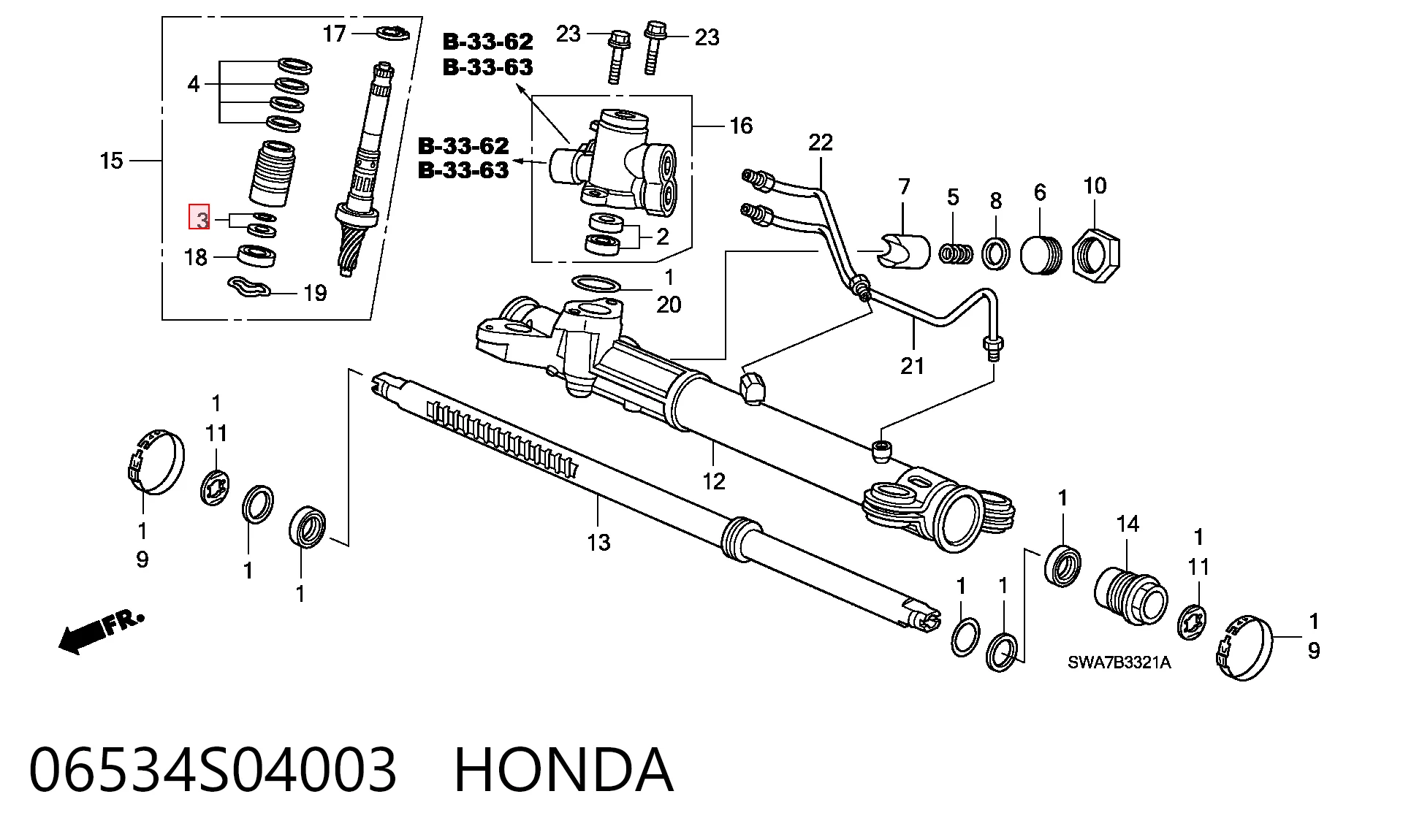 Juego de juntas, cremallera de dirección Honda Civic VI sedán (EJ9, EK3/4) (1995 - 2001) precio, desde 2,10 EUR