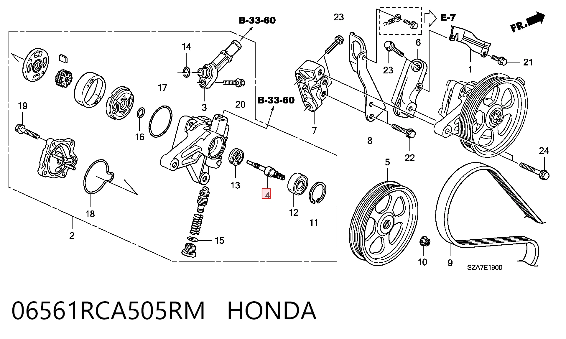 06561RCA505RM Honda Bomba hidráulica de dirección