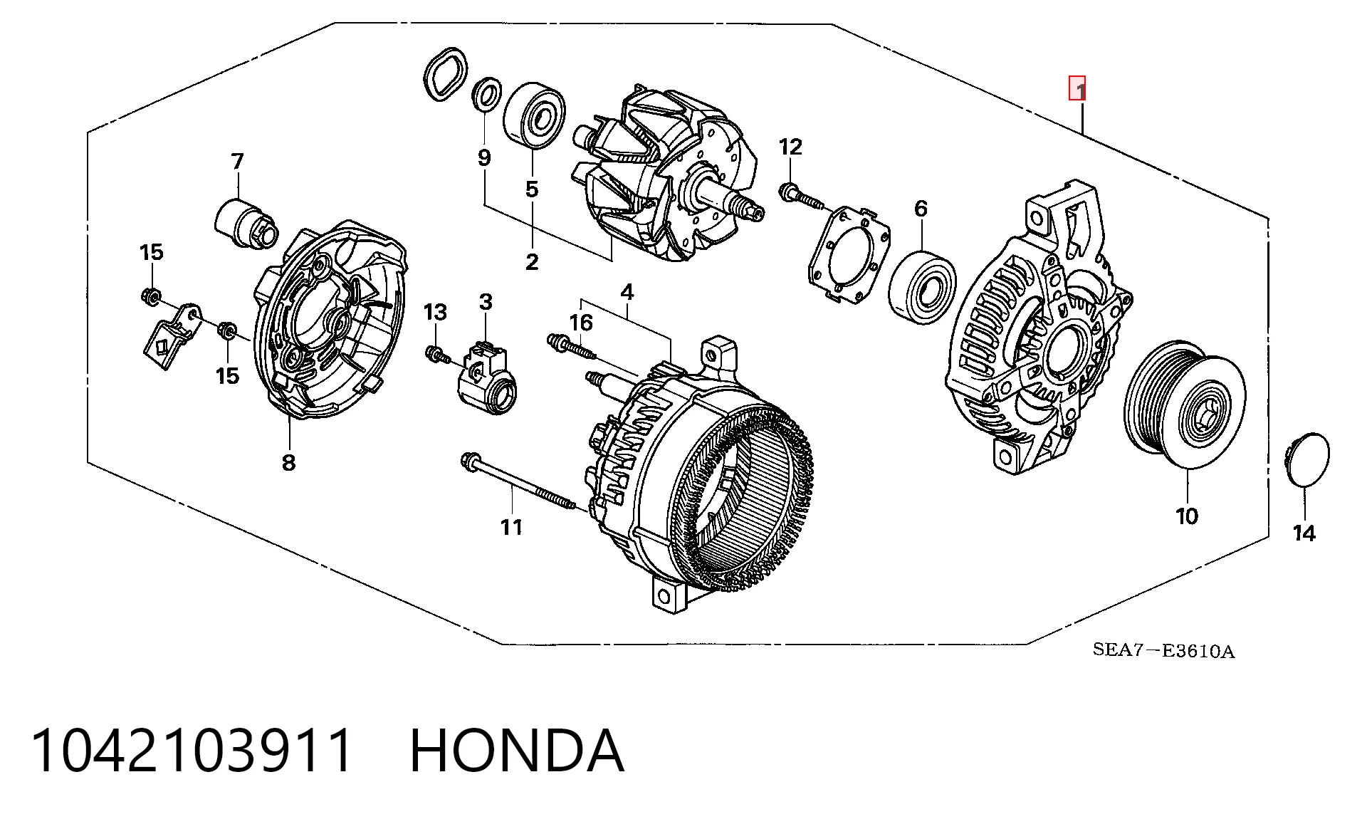 1042103911 Honda Alternador de coche