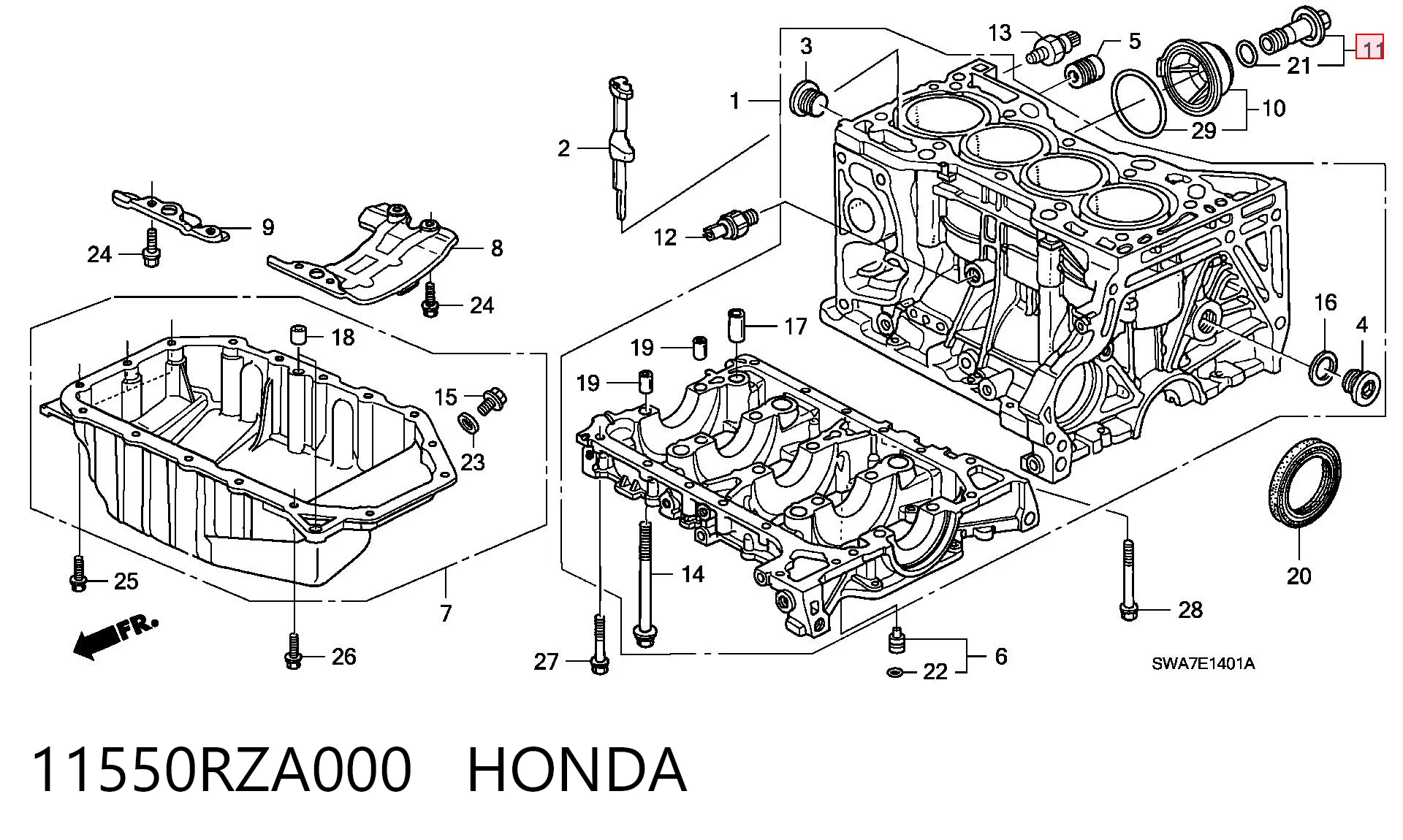11550RZA000 Honda 