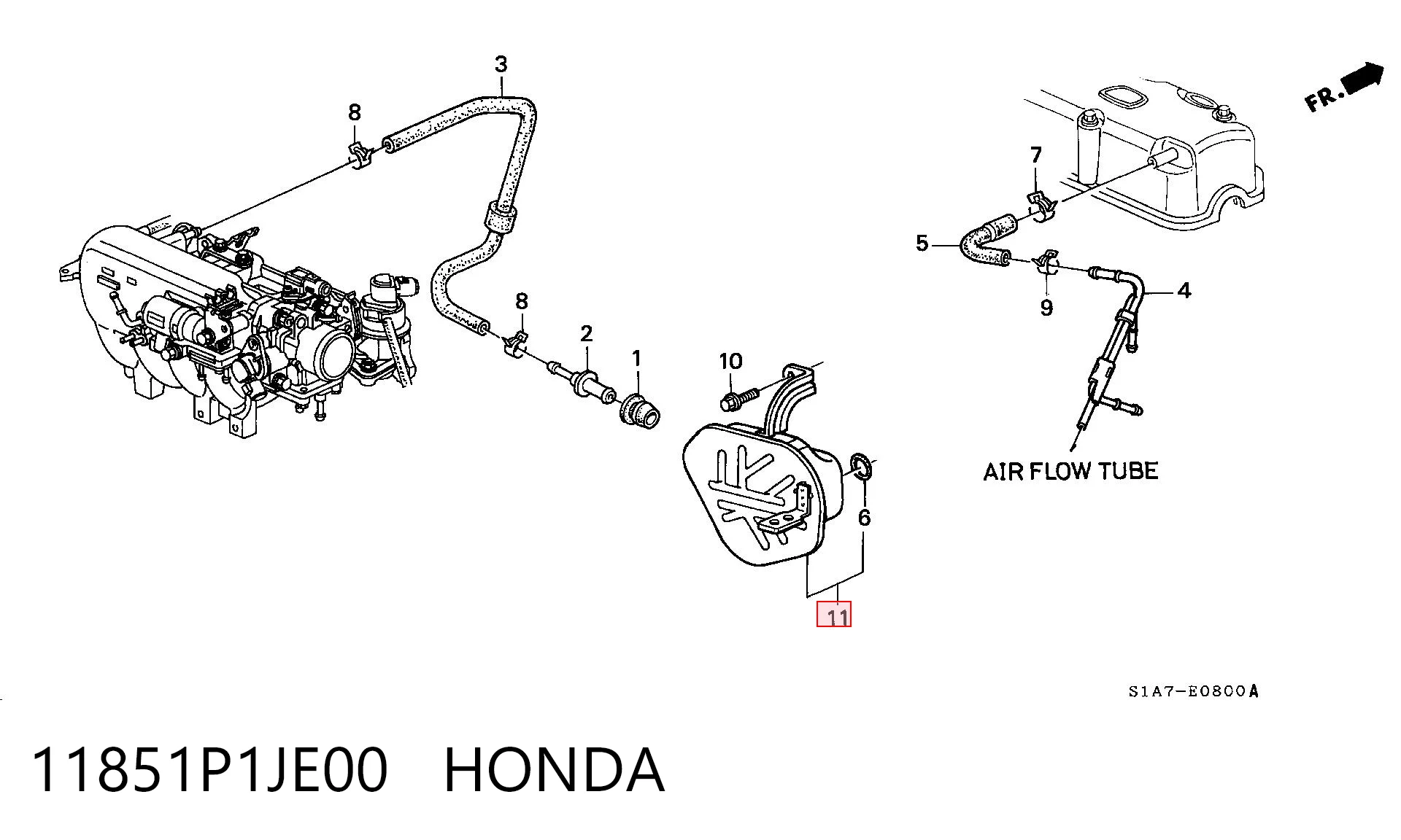 Comprar Válvula PCV de ventilación de gases del cárter Honda Civic VI MA,MB a bajo precio