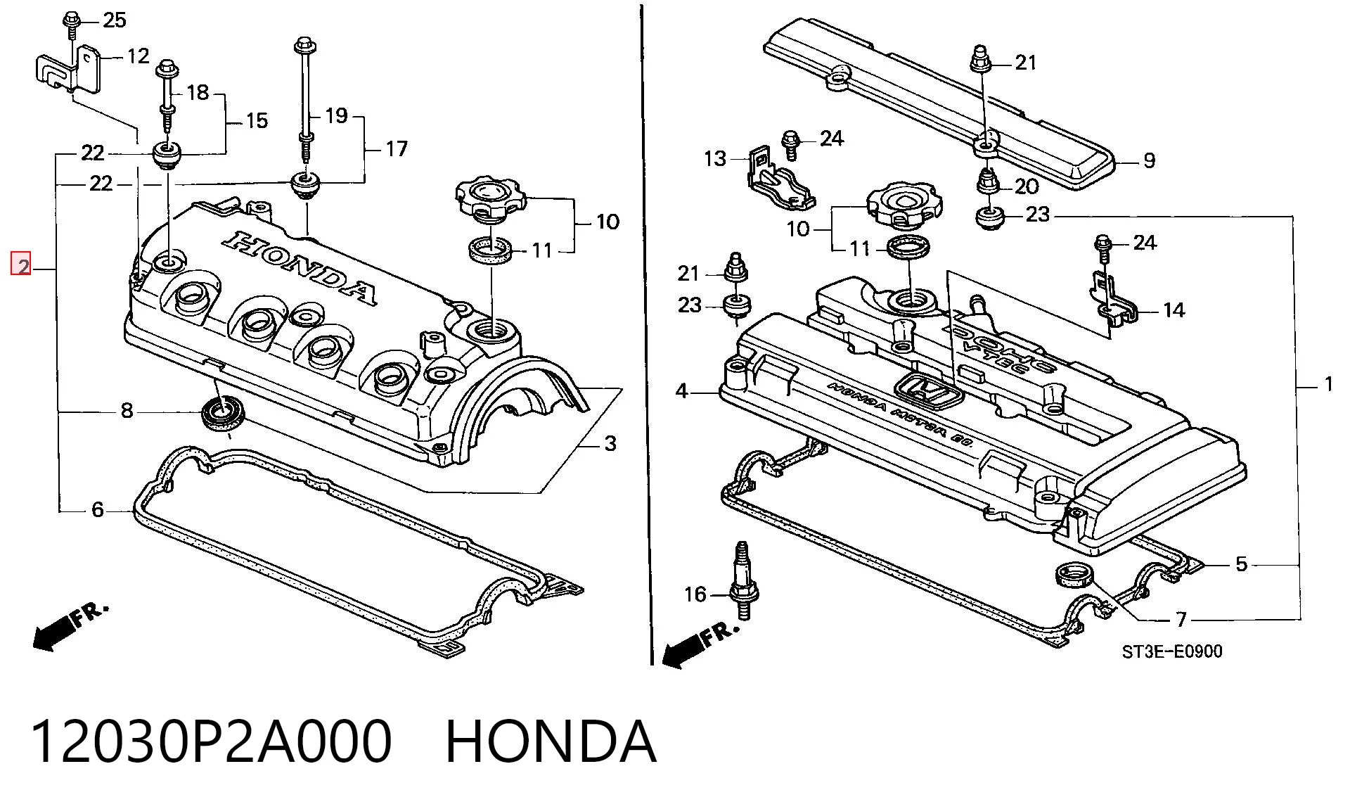 12030P2A000 Honda Juego de juntas de tapa de balancines