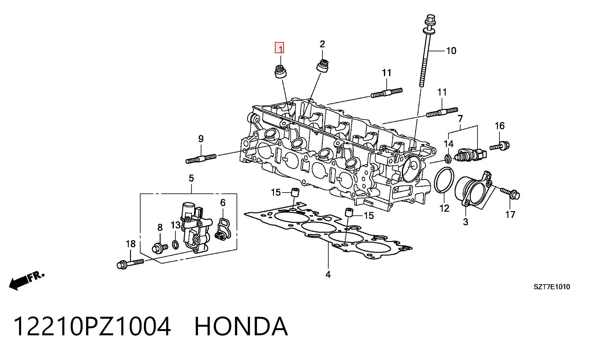 12210PZ1004 Honda Retén de válvula de admisión