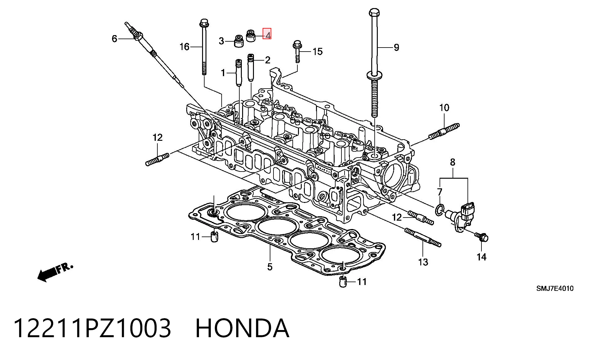 12211PZ1003 Honda Retén de válvula de escape