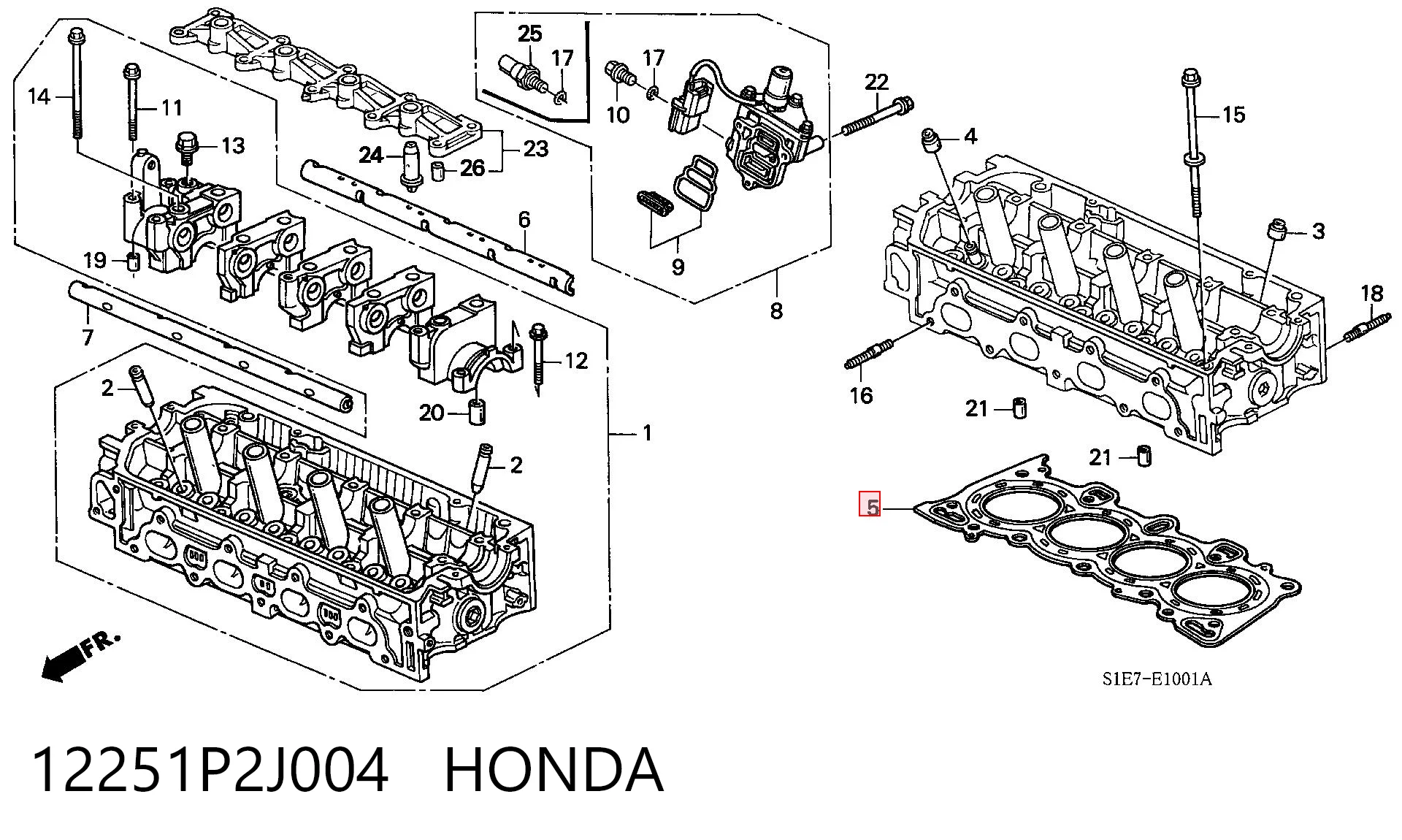 12251P2J004 Honda Empaquetadura de culata