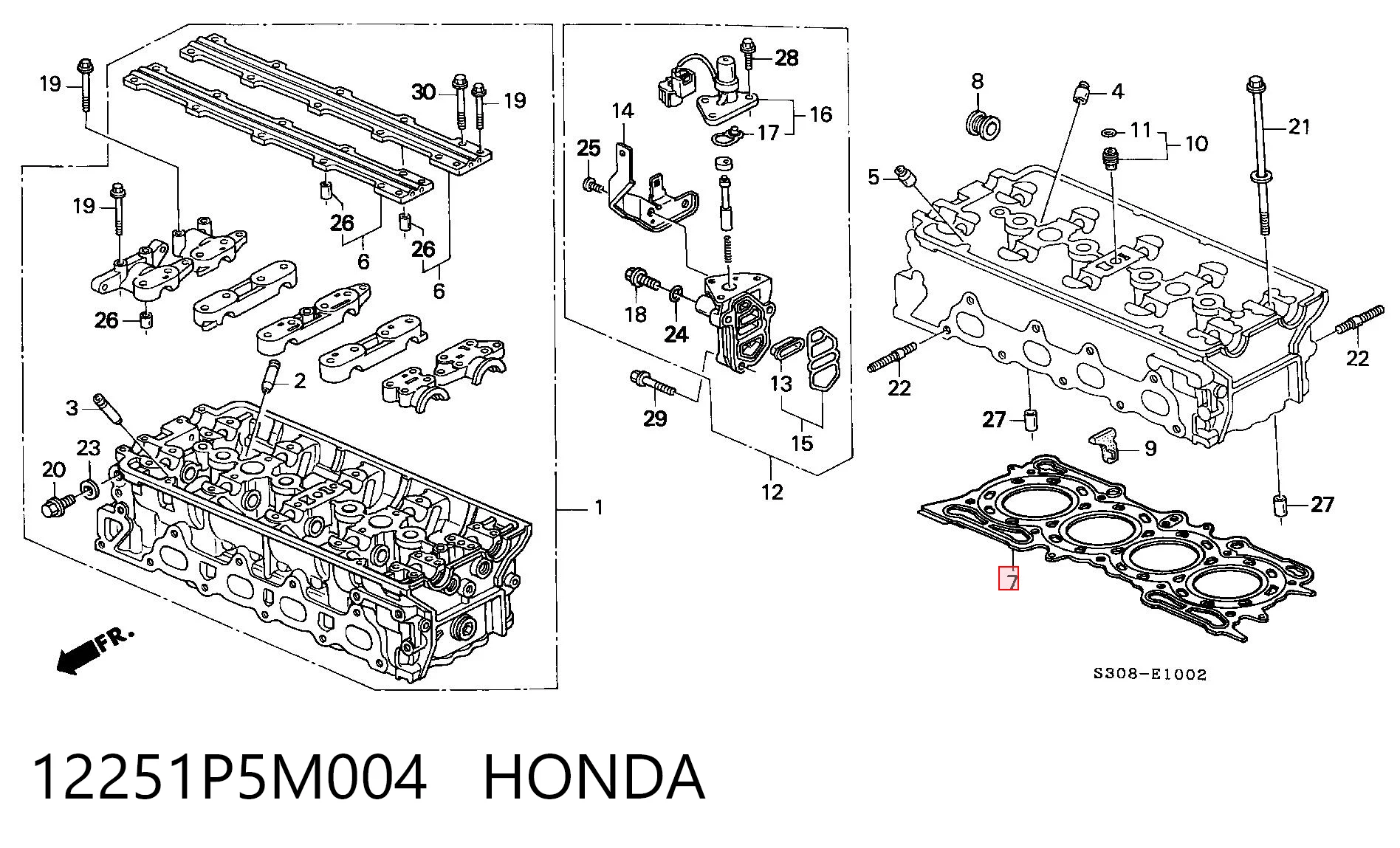 12251P5M004 Honda Empaquetadura de culata