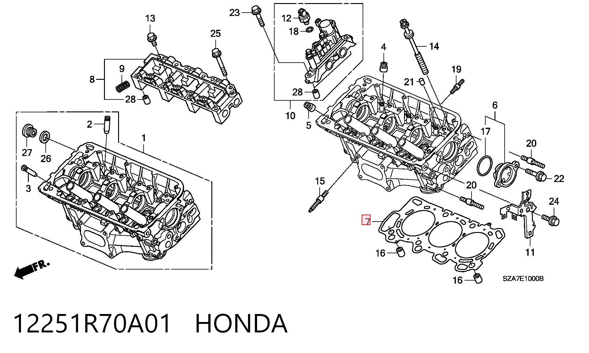 12251R70A01 Honda Junta de culata izquierda