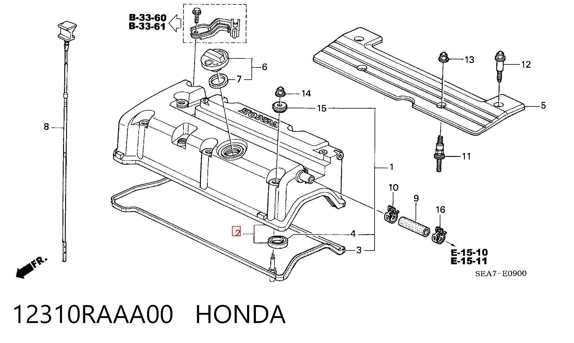 12310RAAA00 Honda Tapa de culata