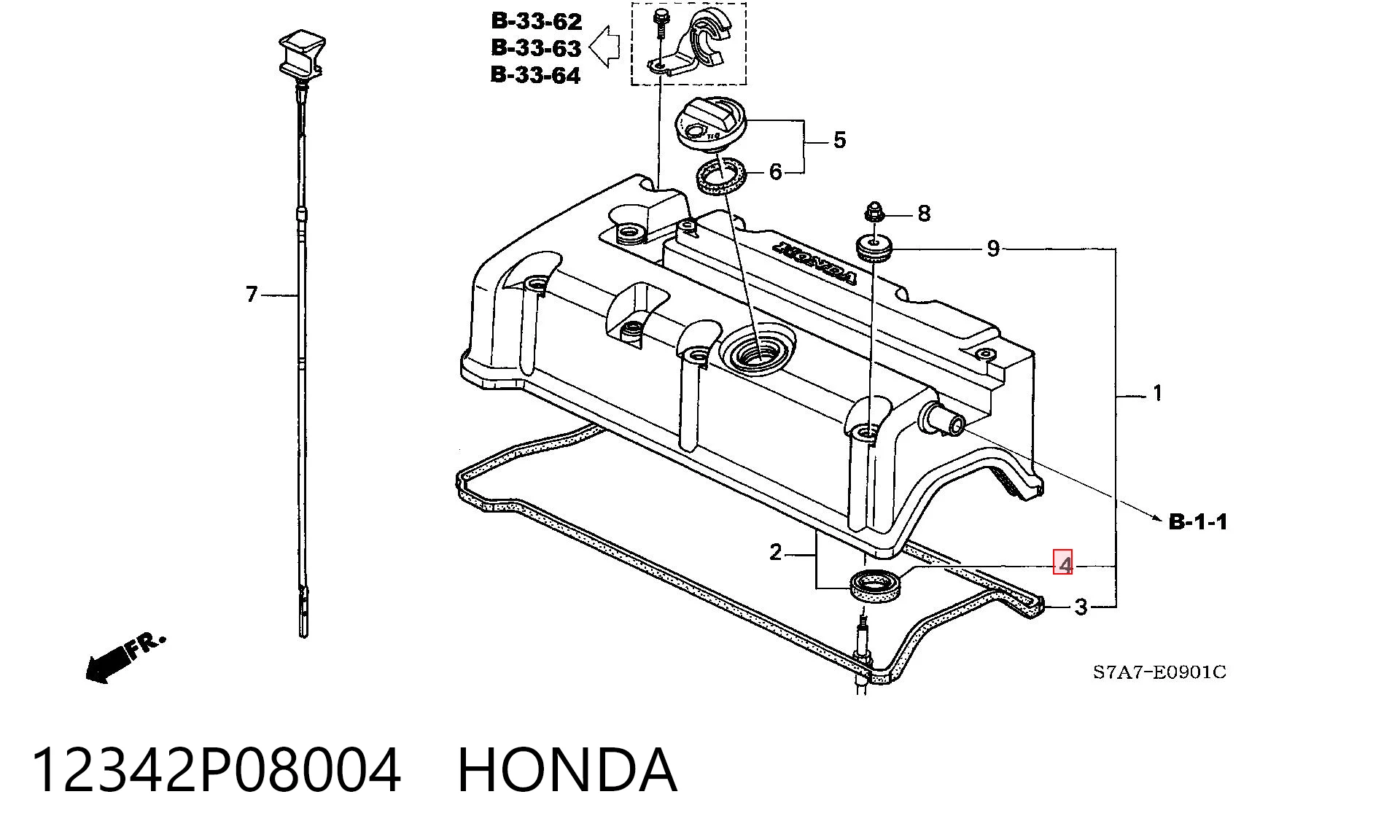 12342P08004 Honda Anillo de sellado del pozo de la bujía