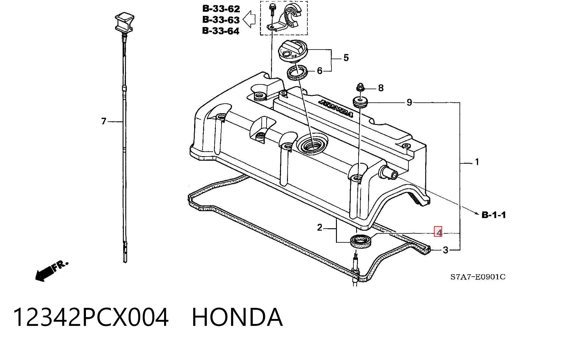 12342PCX004 Honda Anillo de sellado del pozo de la bujía