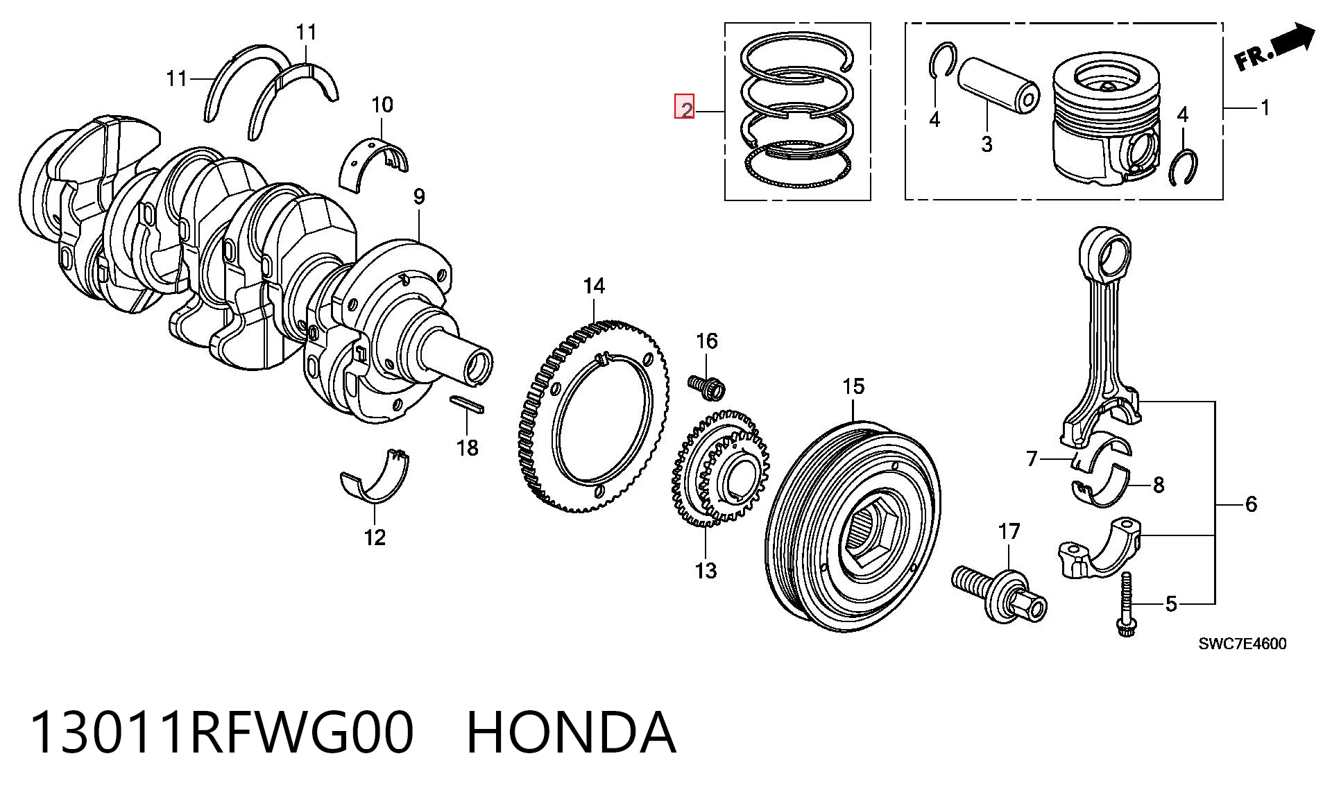 13011RFWG00 Honda