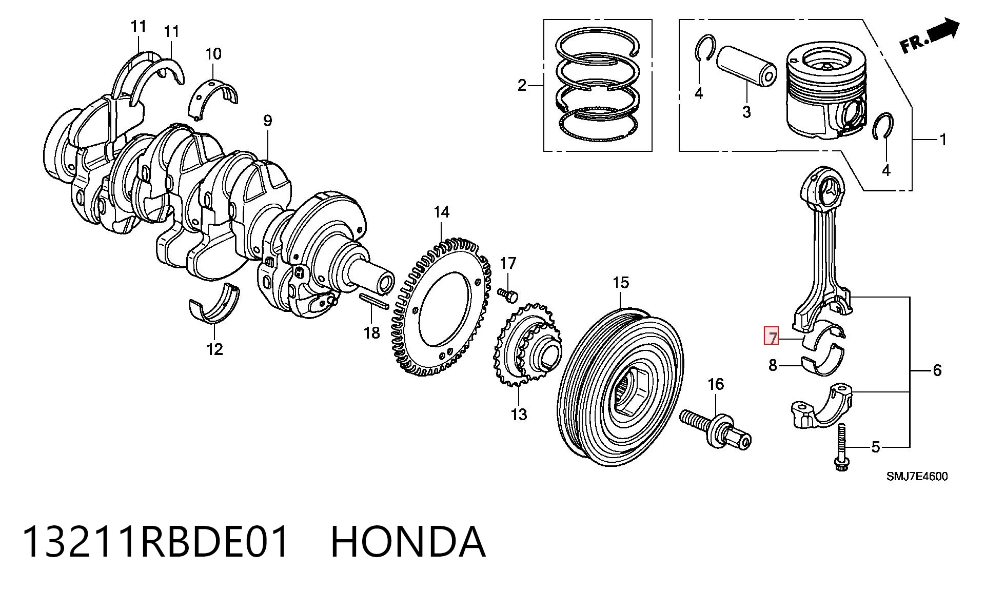 13211RBDE01 Honda