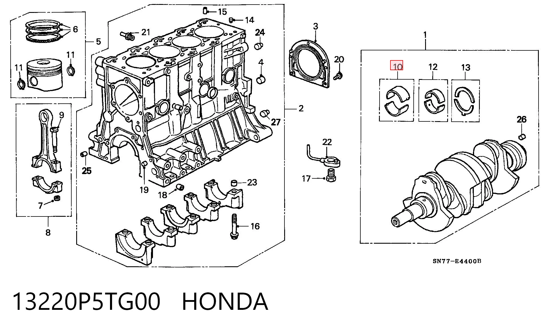 13220P5TG00 Honda