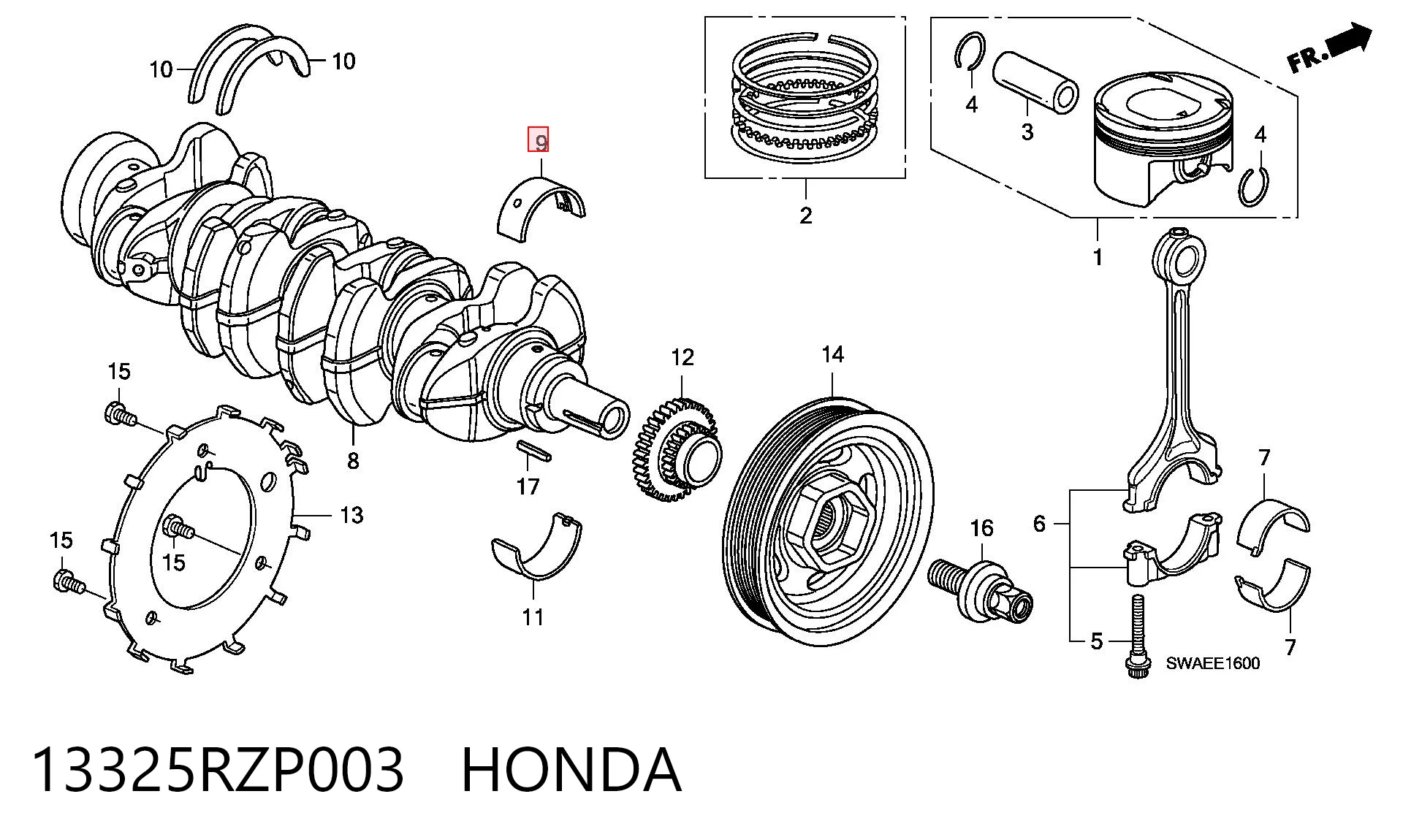 13325RZP003 Honda 