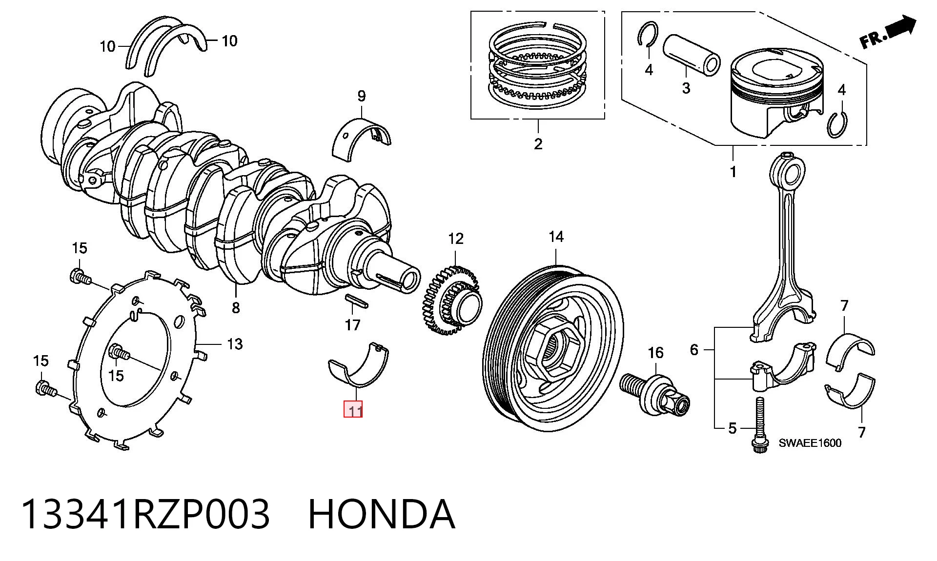 13341RZP003 Honda 