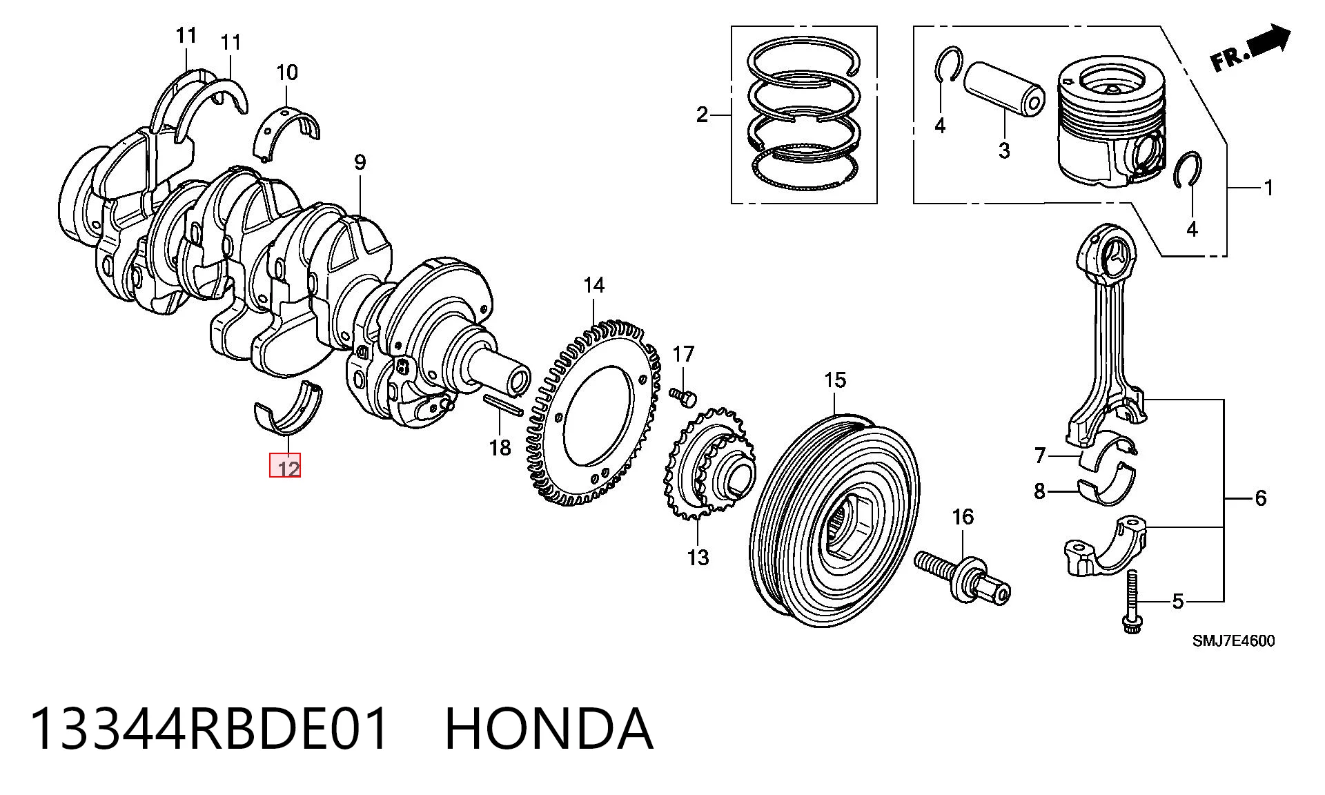 13344RBDE01 Honda