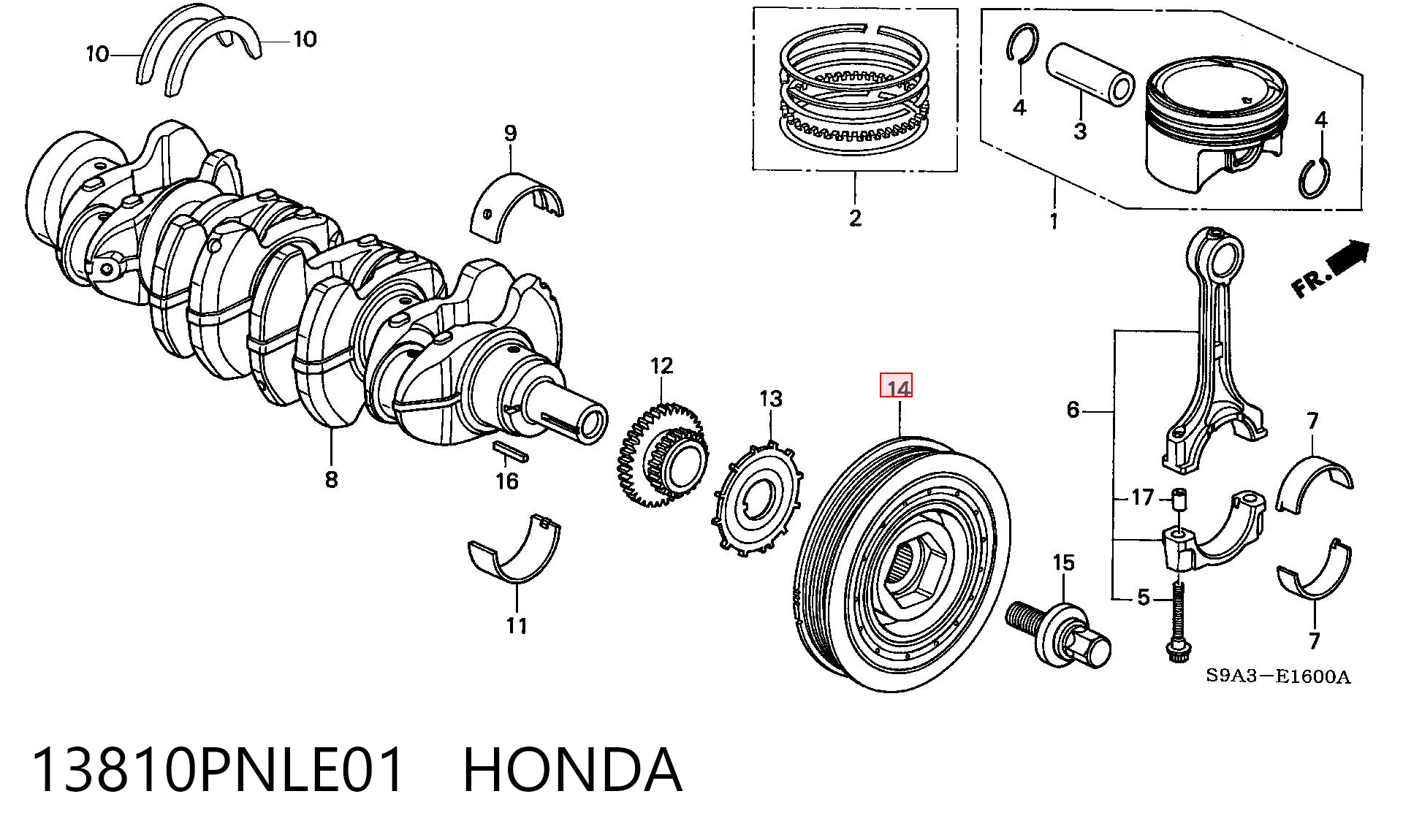 13810PNLE01 Honda Dámper