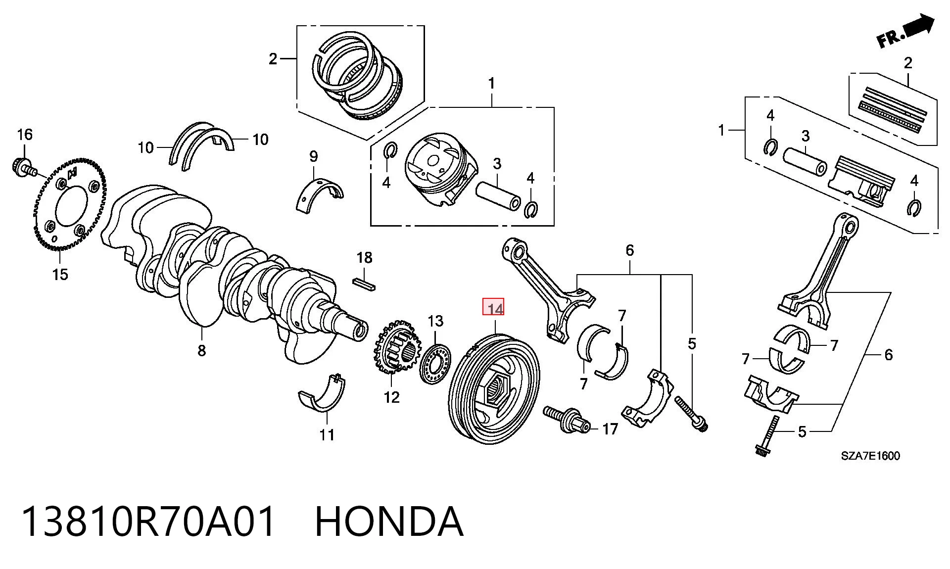 13810R70A01 Honda Dámper