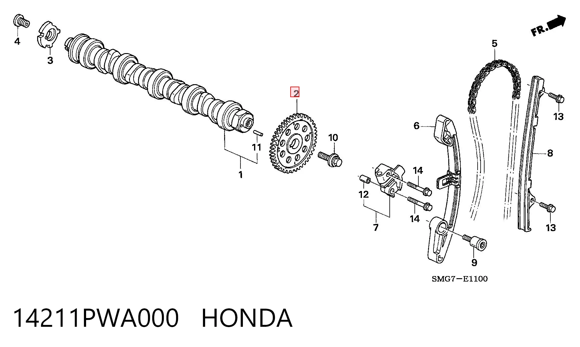Engranaje árbol de levas para Honda Jazz  GD, GE