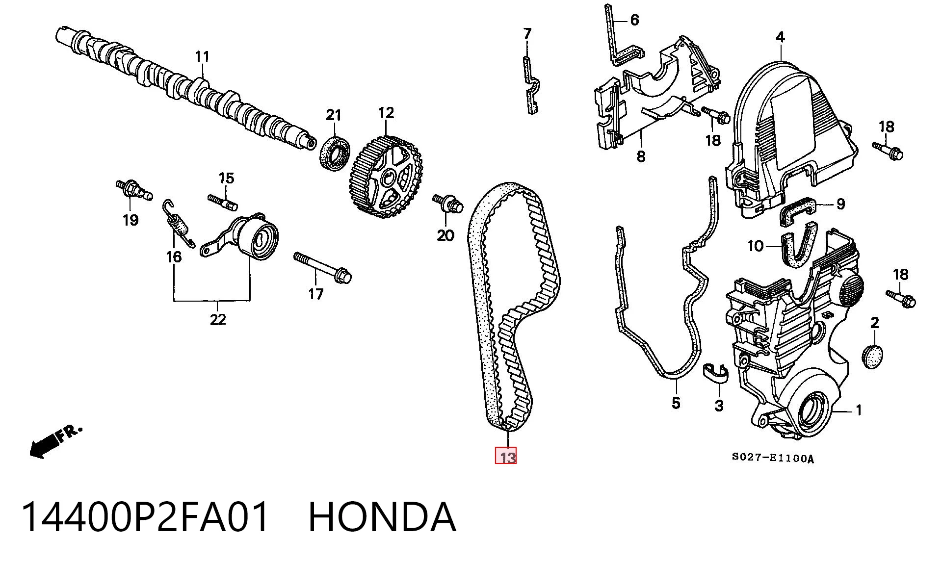 14400P2FA01 Honda Correa dentada