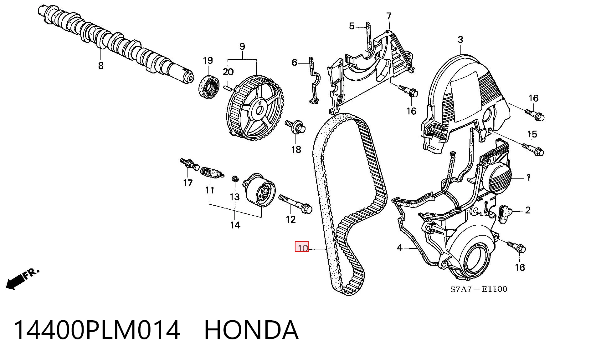 Correa de distribución para Honda Civic VII (ES, ET)