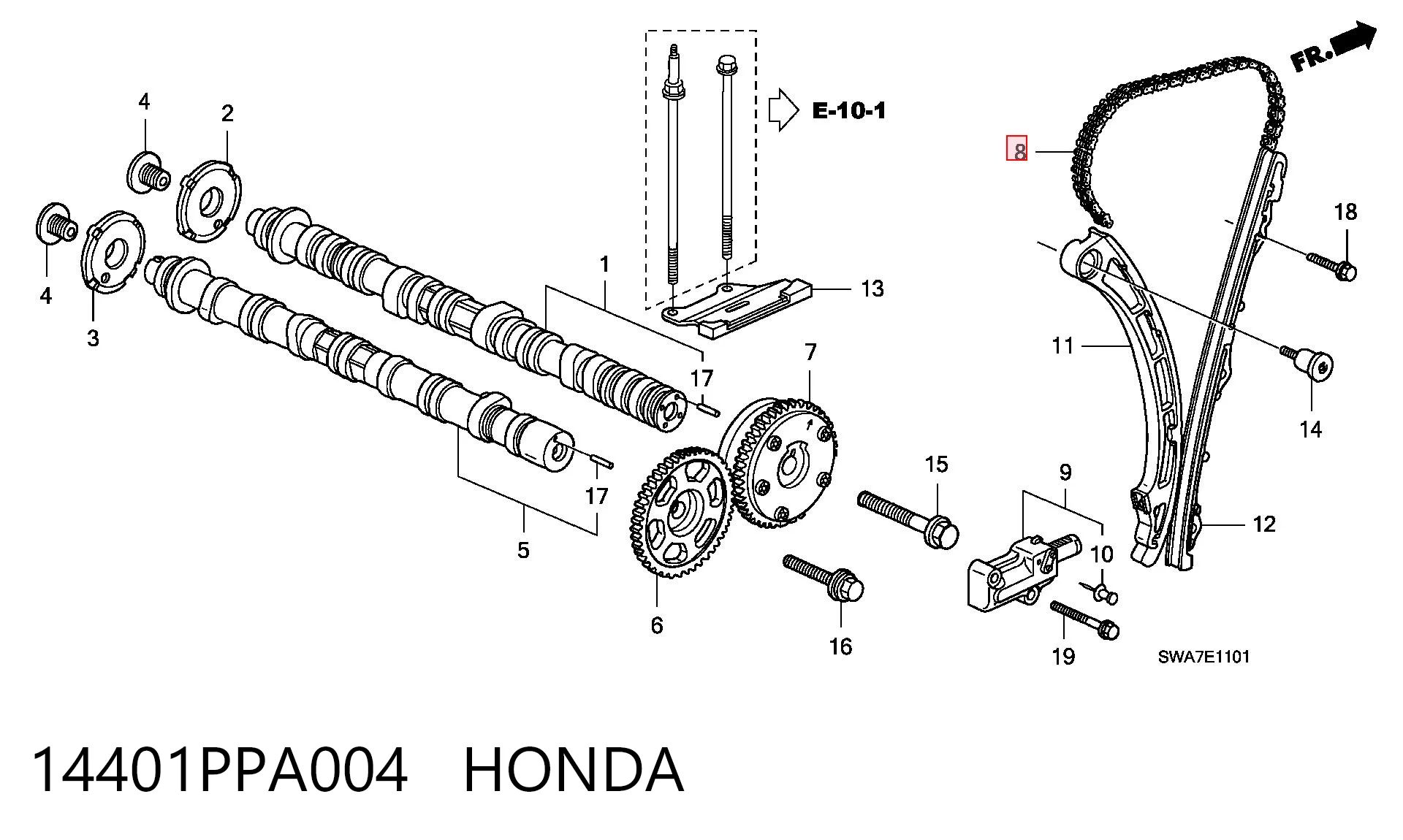 14401PPA004 Honda Cadena de motor
