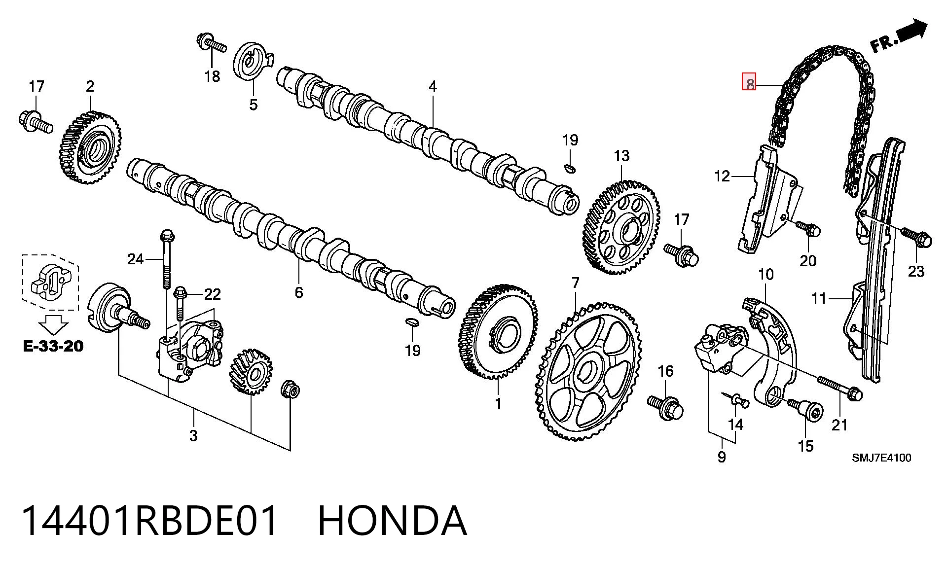 Cadena de distribución motor Honda Civic VIII (FK, FN)