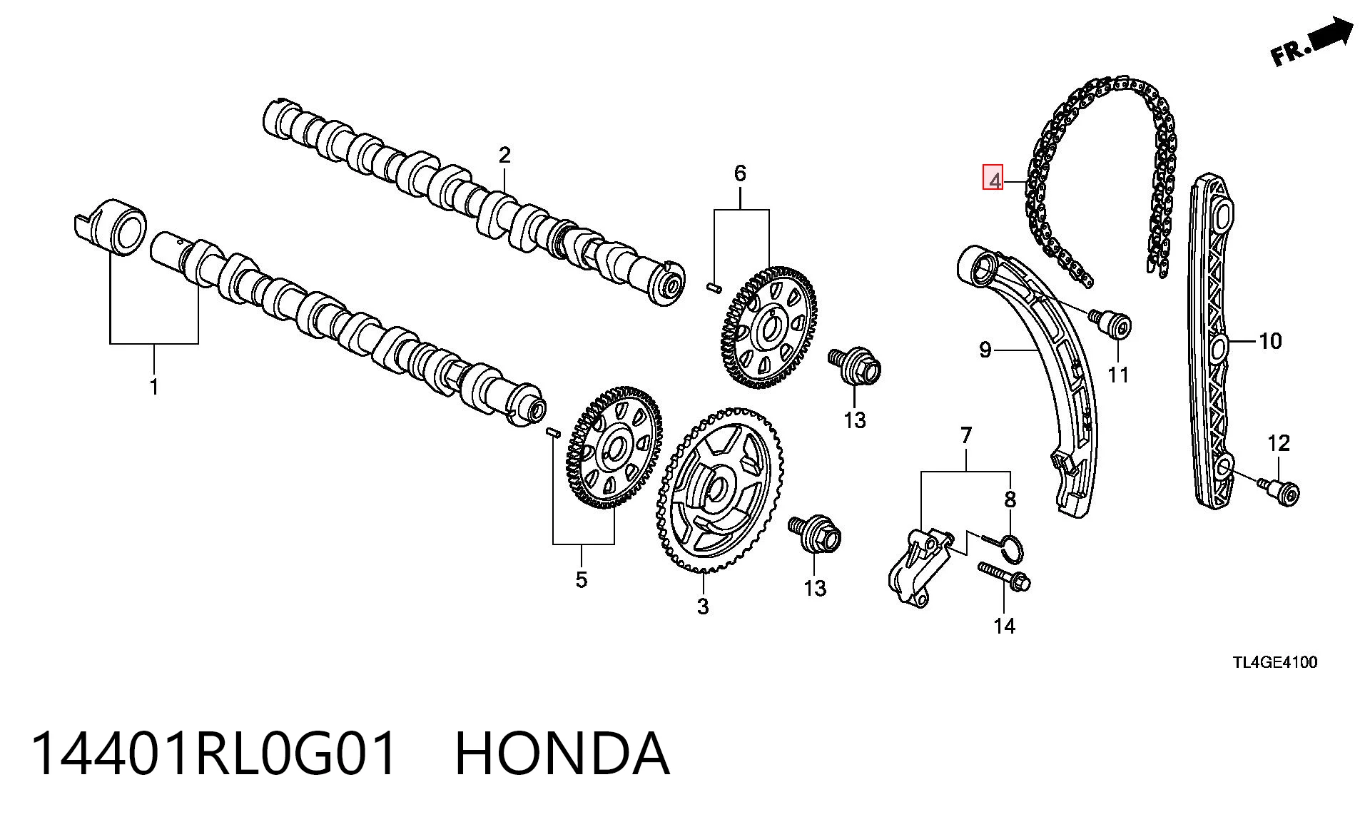 Cadena de motor Honda CR-V  (2012-2016)