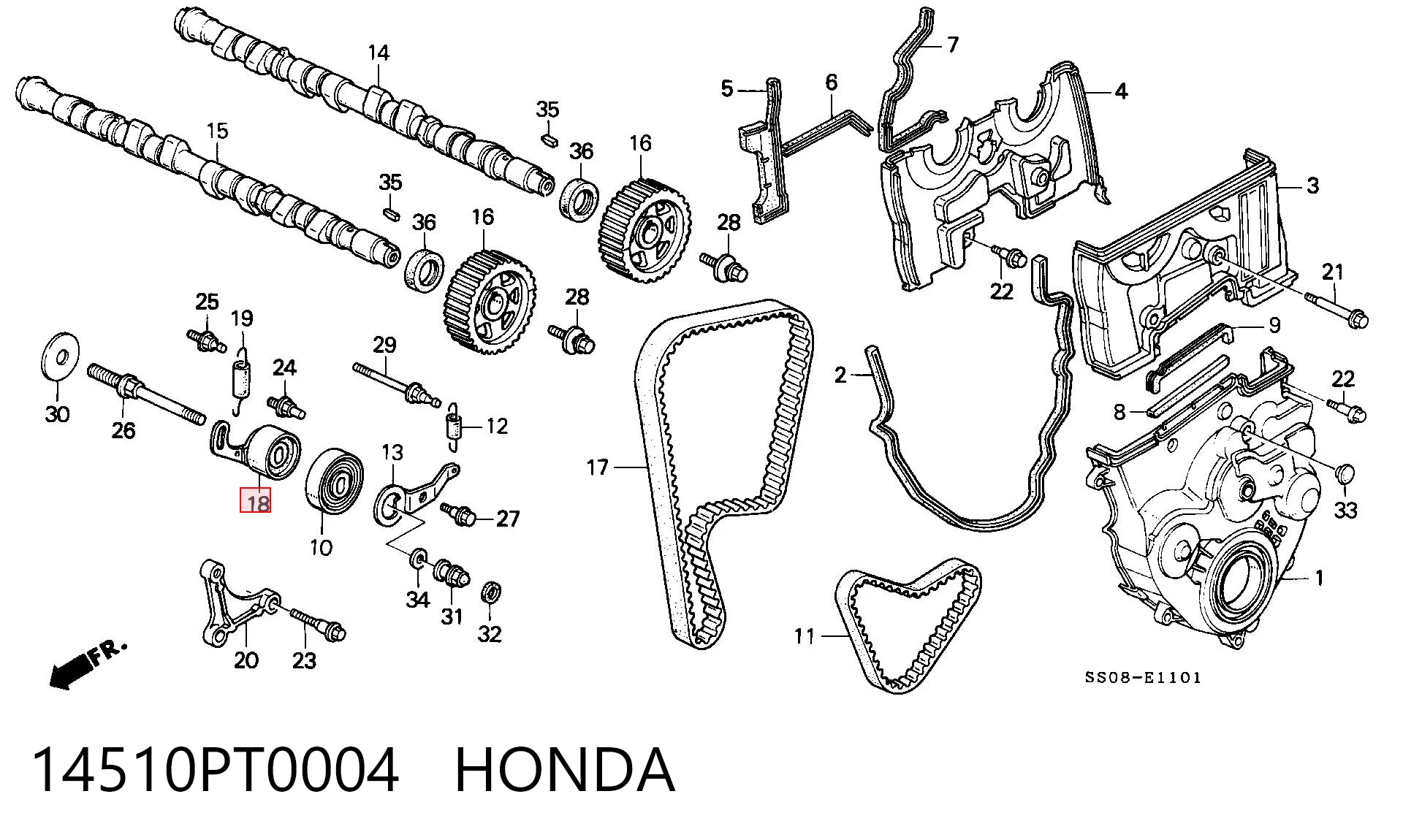 Tensor de la correa de distribución Honda Accord V desde 36,12 €