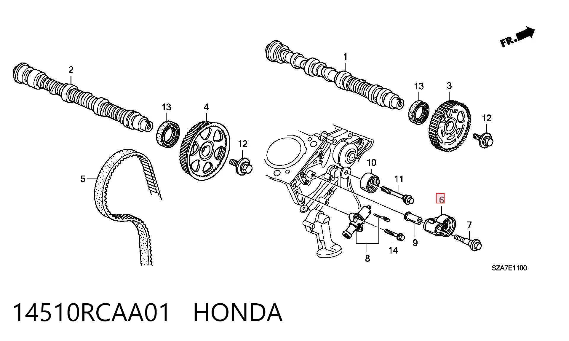 14510RCAA01 Honda Rodillo de cadena