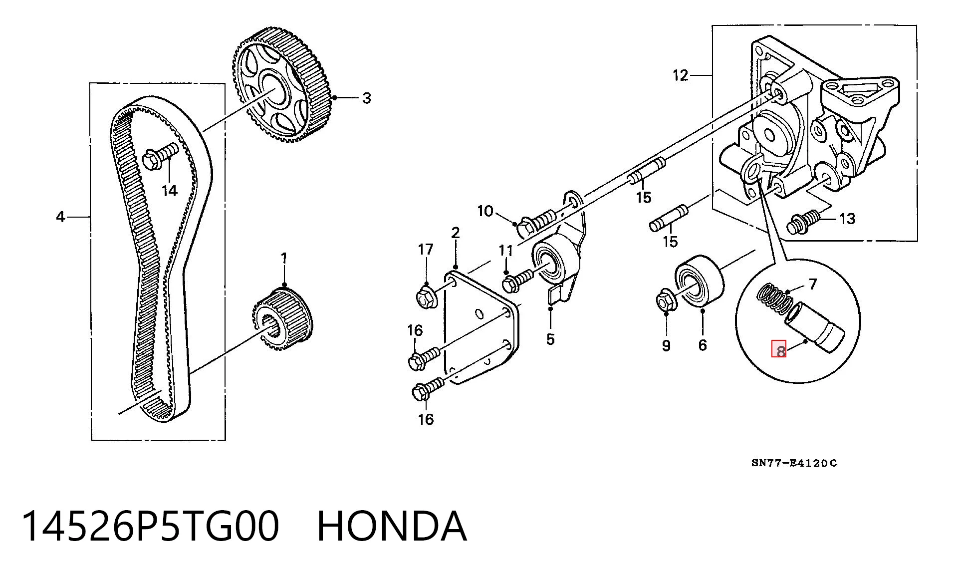 14526P5TG00 Honda