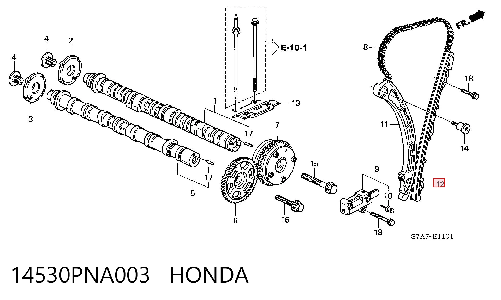 14530PNA003 Honda Guía de cadena de distribución