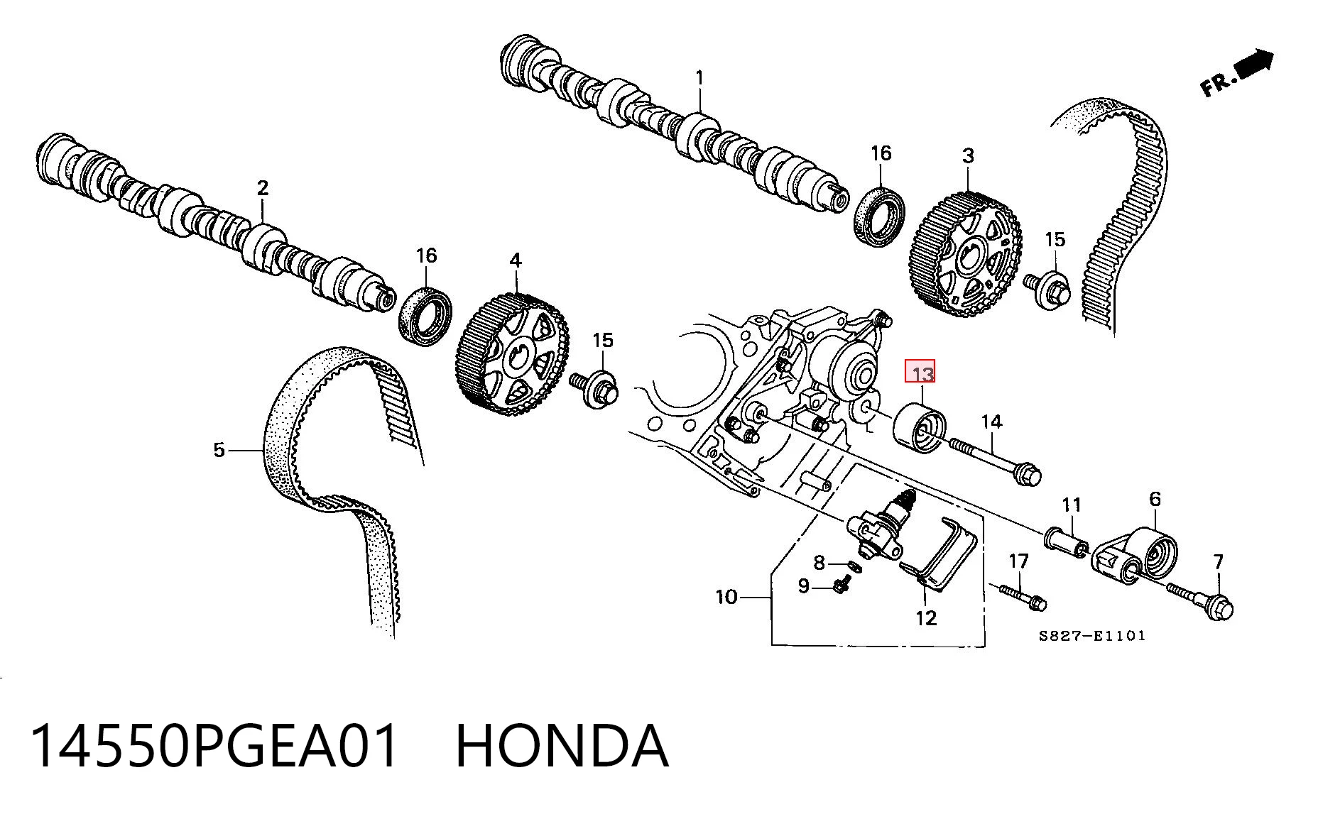 Rodillo intermedio de correa dentada Honda Accord VI (CG)