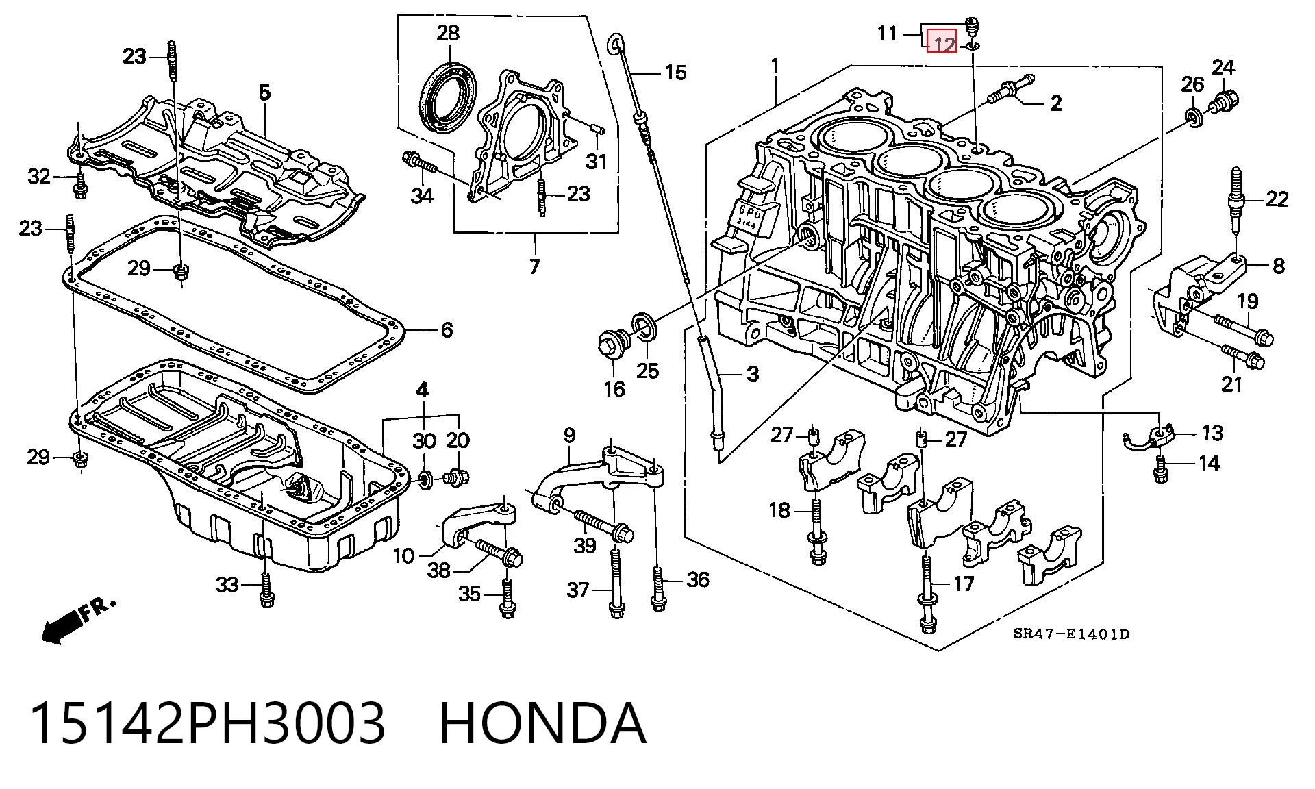 15142PH3003 Honda Juego de juntas, colector de admisión