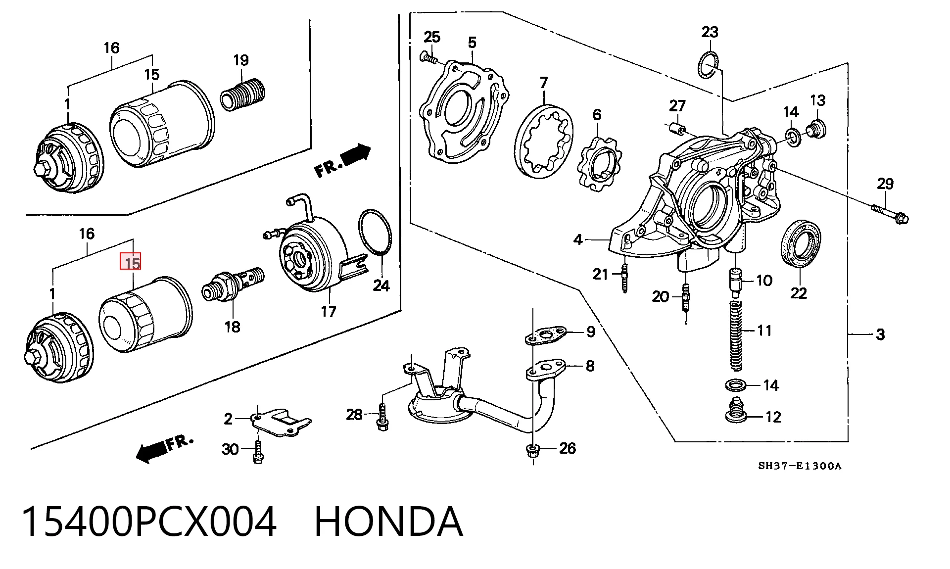15400PCX004 Honda Filtro aceite