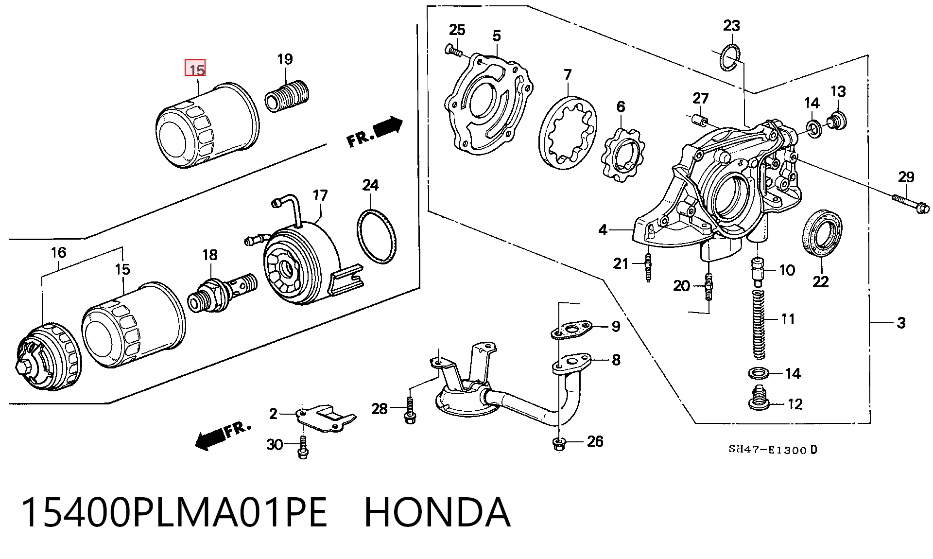 15400PLMA01PE Honda Filtro aceite