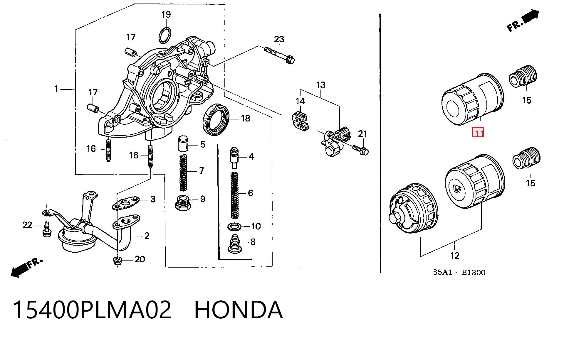 15400PLMA02 Honda Filtro aceite