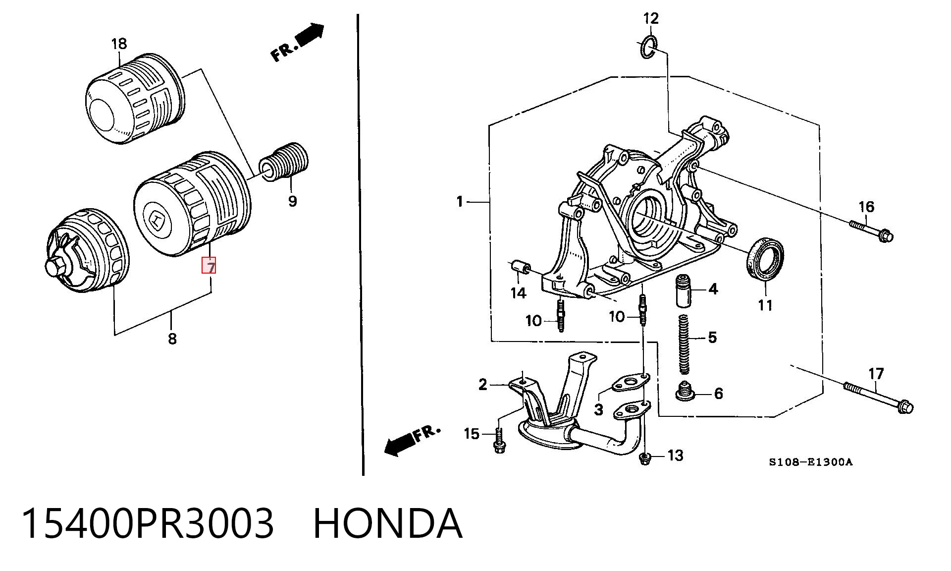 15400PR3003 Honda Filtro aceite